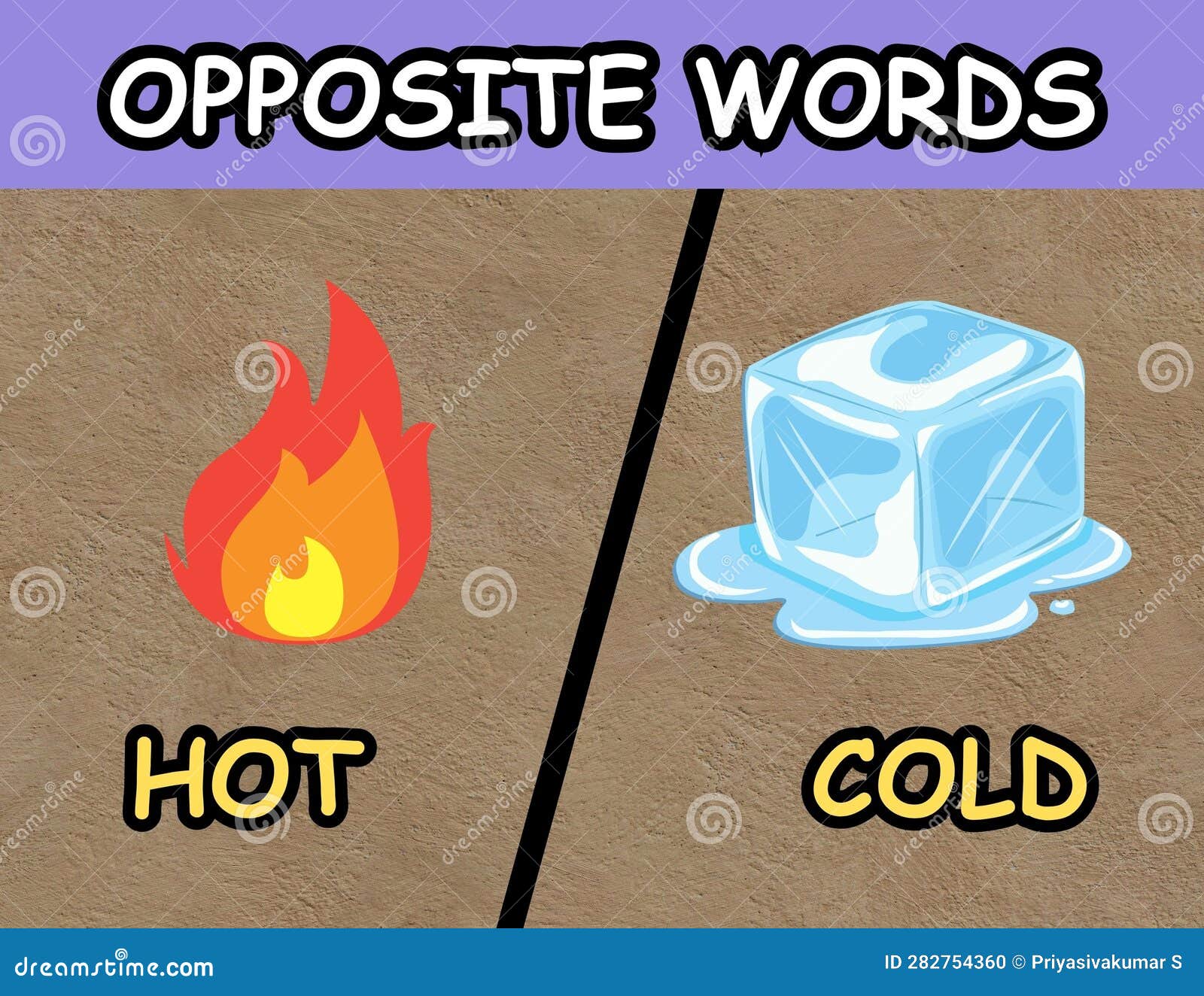 OPPOSITE WORDS HOT and COLD ILLUSTRATION for KIDS PRINTABLE - 1 Stock ...