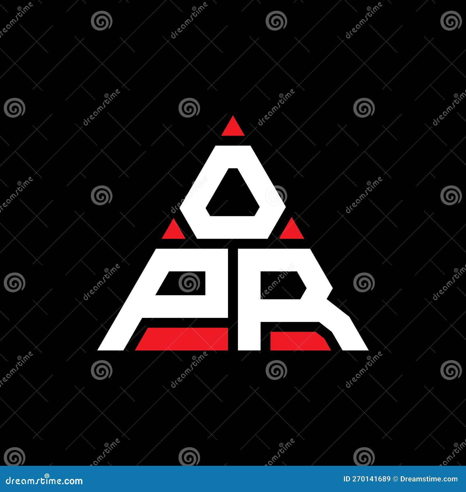 opr triangle letter logo  with triangle . opr triangle logo  monogram. opr triangle  logo template with red