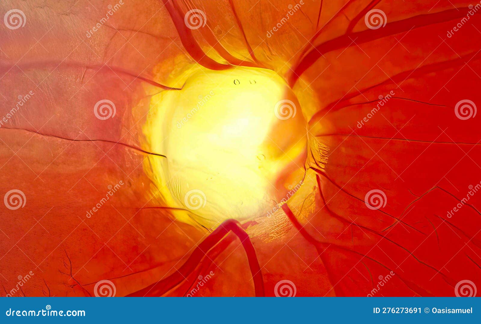 Optic Nerve in Advanced Disease Stock Illustration