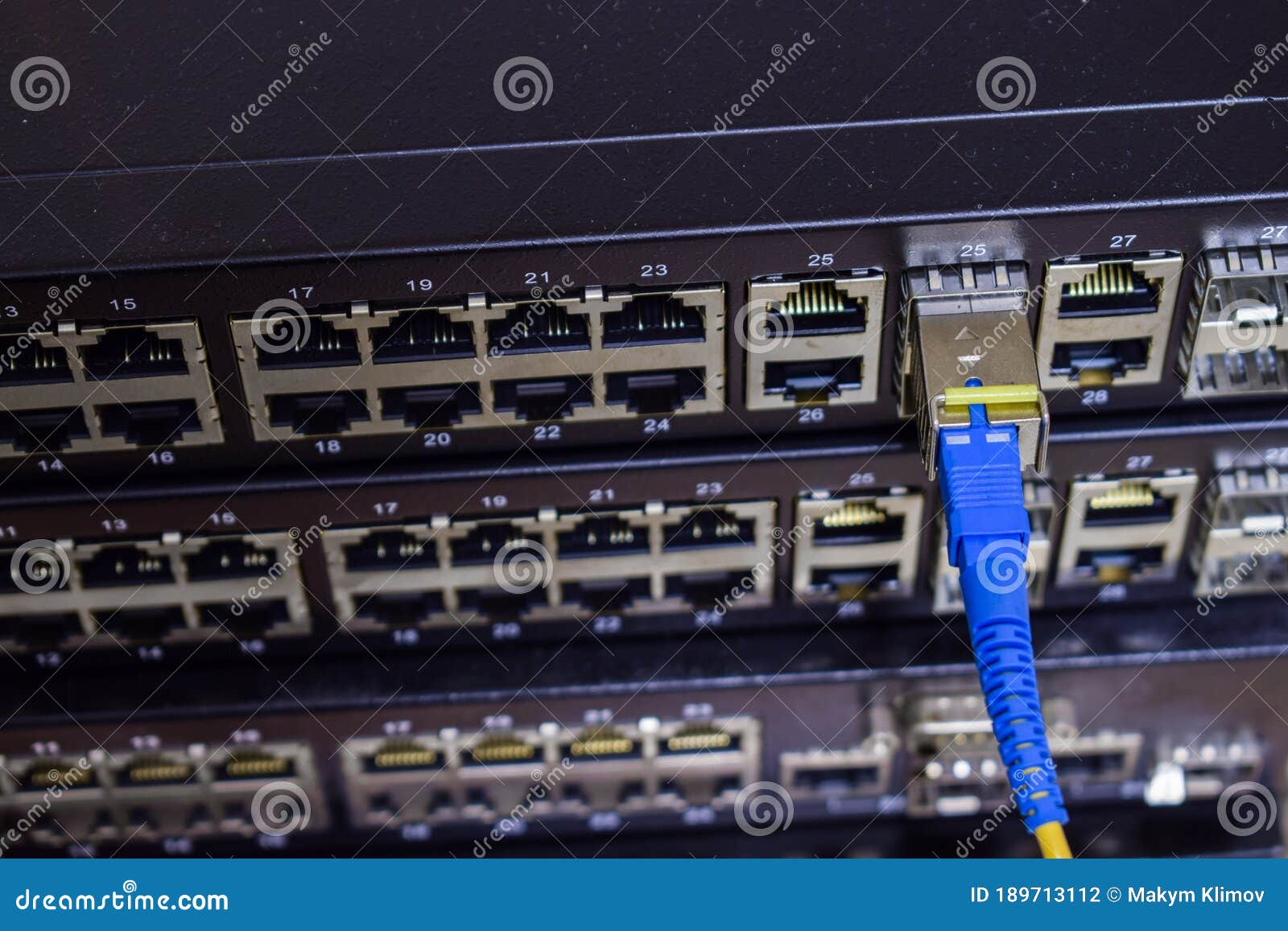 The Optical Cable is Connected To the Switch Module. Many Empty Switch