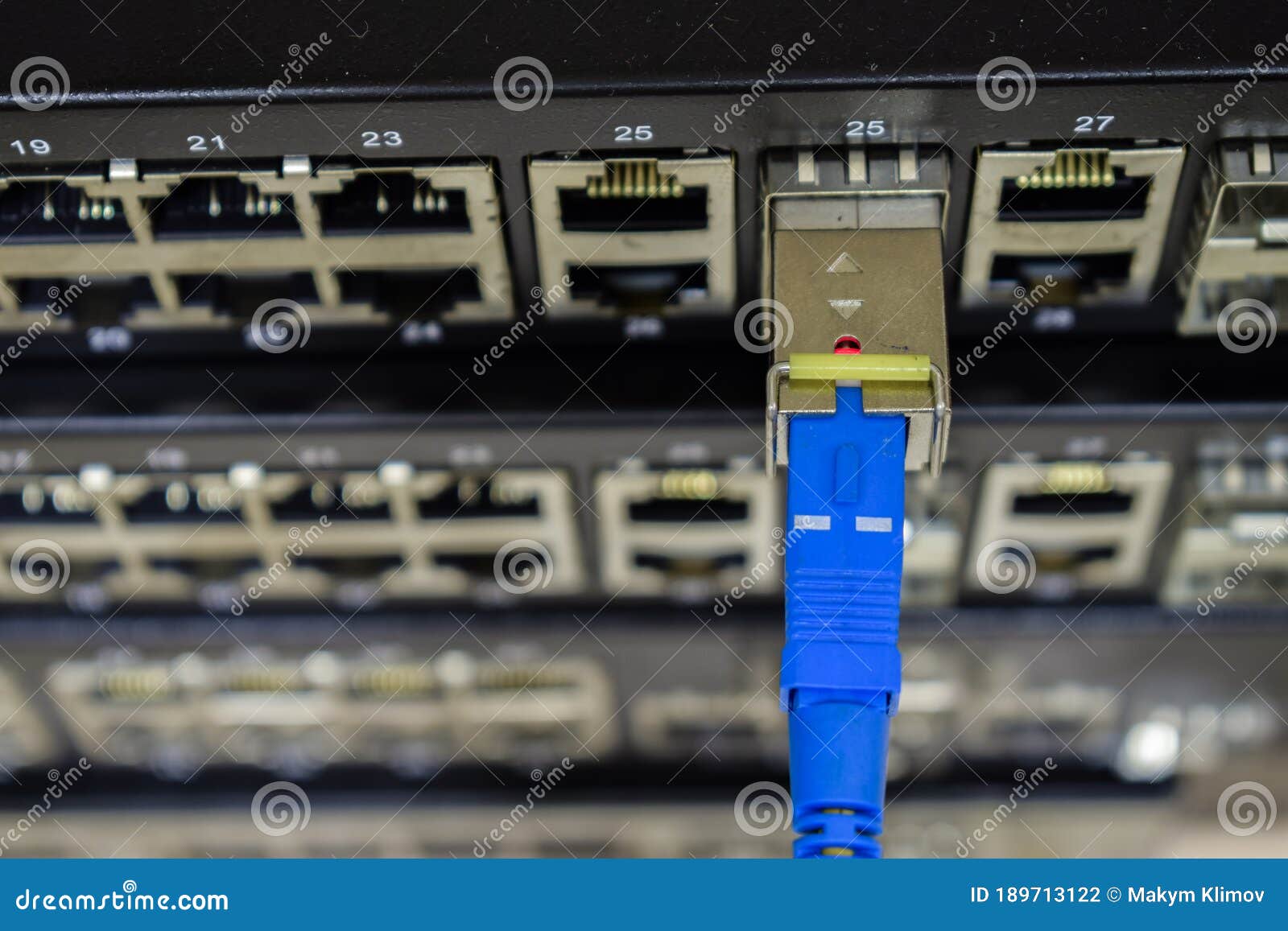 The Optical Cable is Connected To the Switch Module. Many Empty Switch
