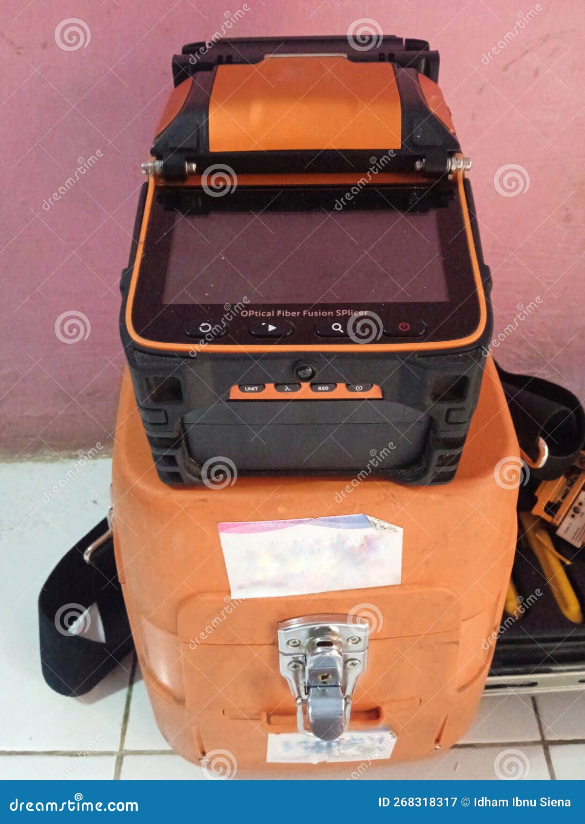 Optical Cable Connector Tool To Help Maintenance Workers Stock Image