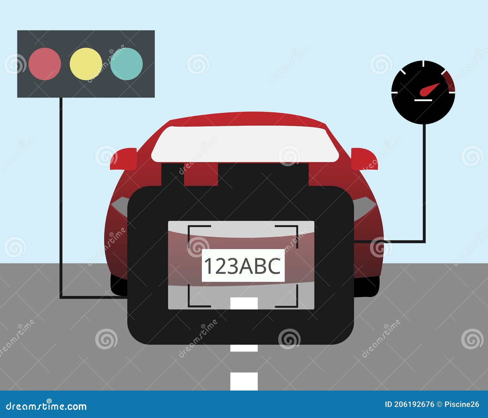 Optical Character Recognition OCR Technology To Check the Car Speed and  Recognize Plate Number with Speed Camera Vector Stock Vector - Illustration  of characters, information: 206192676