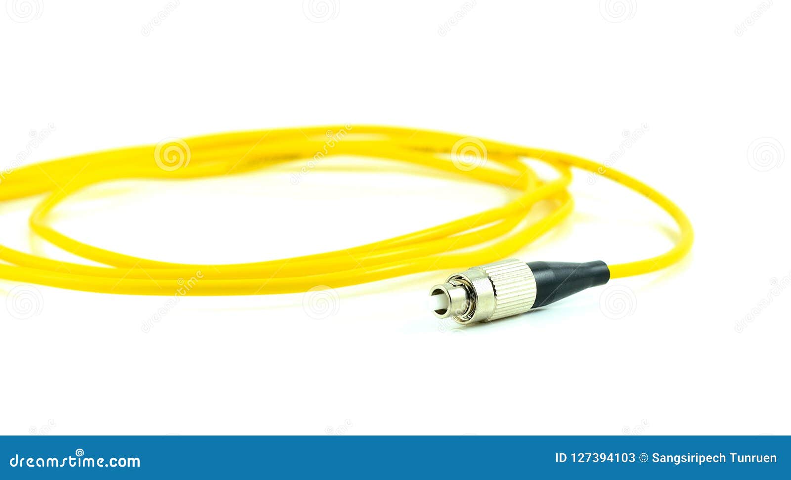Optical Fiber Cable Patch Cord For Network Switch Isolated On White