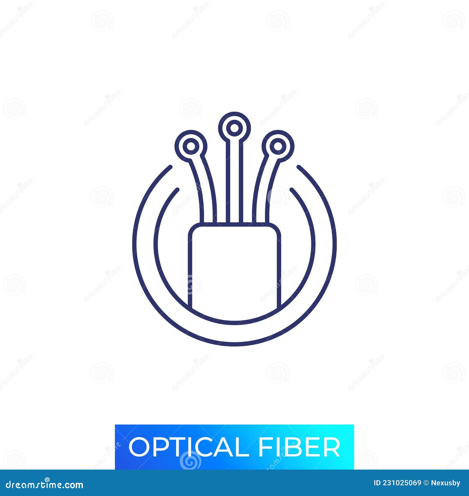 Optical Fiber Icon, Line Vector Stock Vector Illustration of traffic