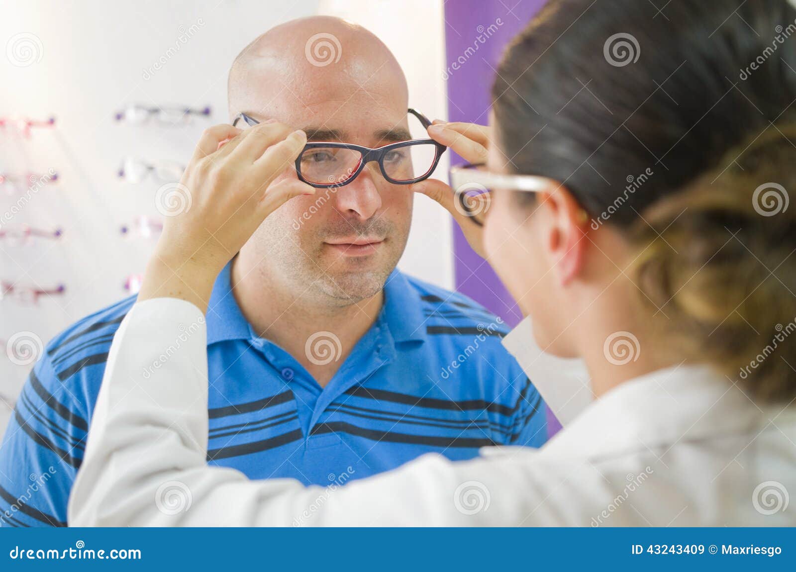Optical Glasses Test on Man Stock Image Image of client, oculist