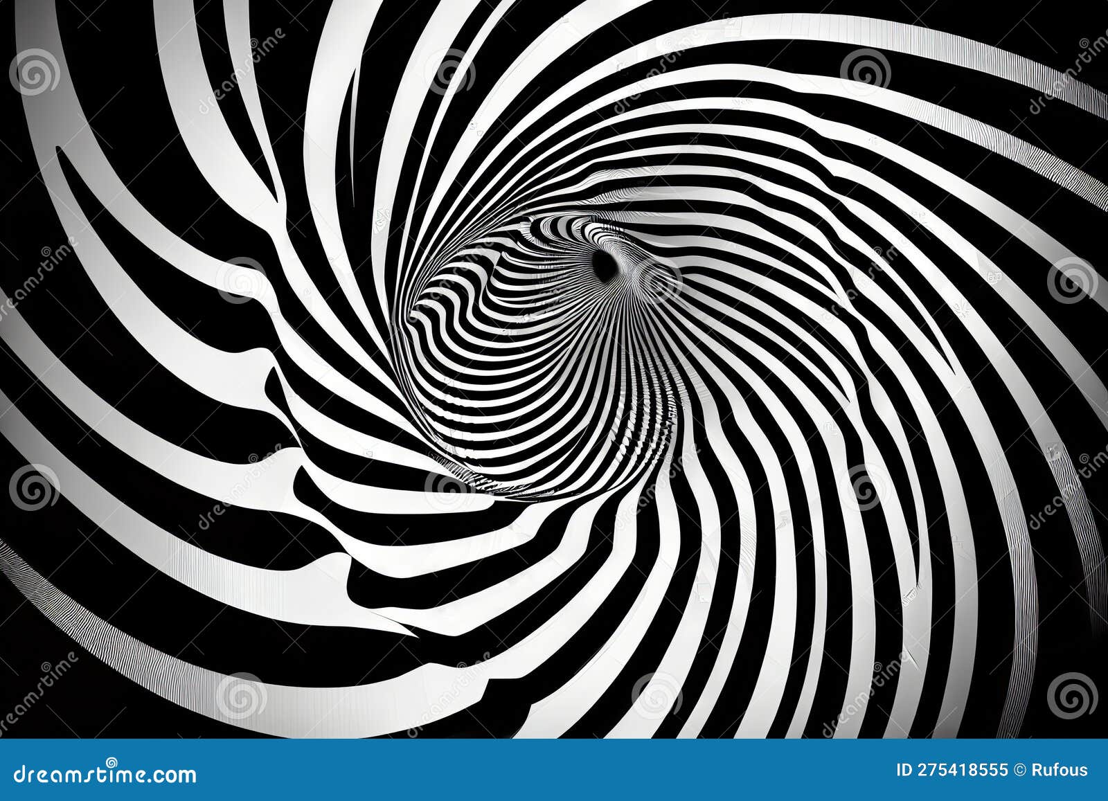 Optical Illusion, Abstract Background. Hypnosis Twisted Spiral Design