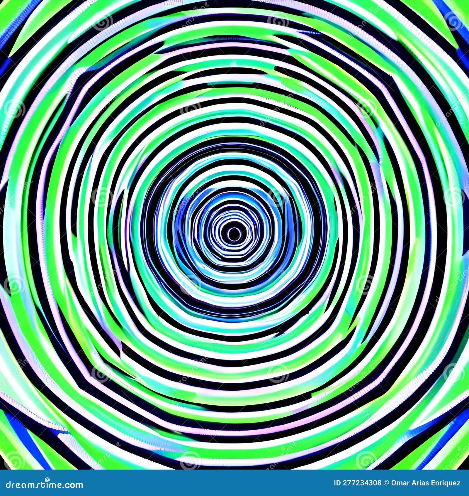 an optical illusion  with concentric squares in shades of blue and green1, generative ai