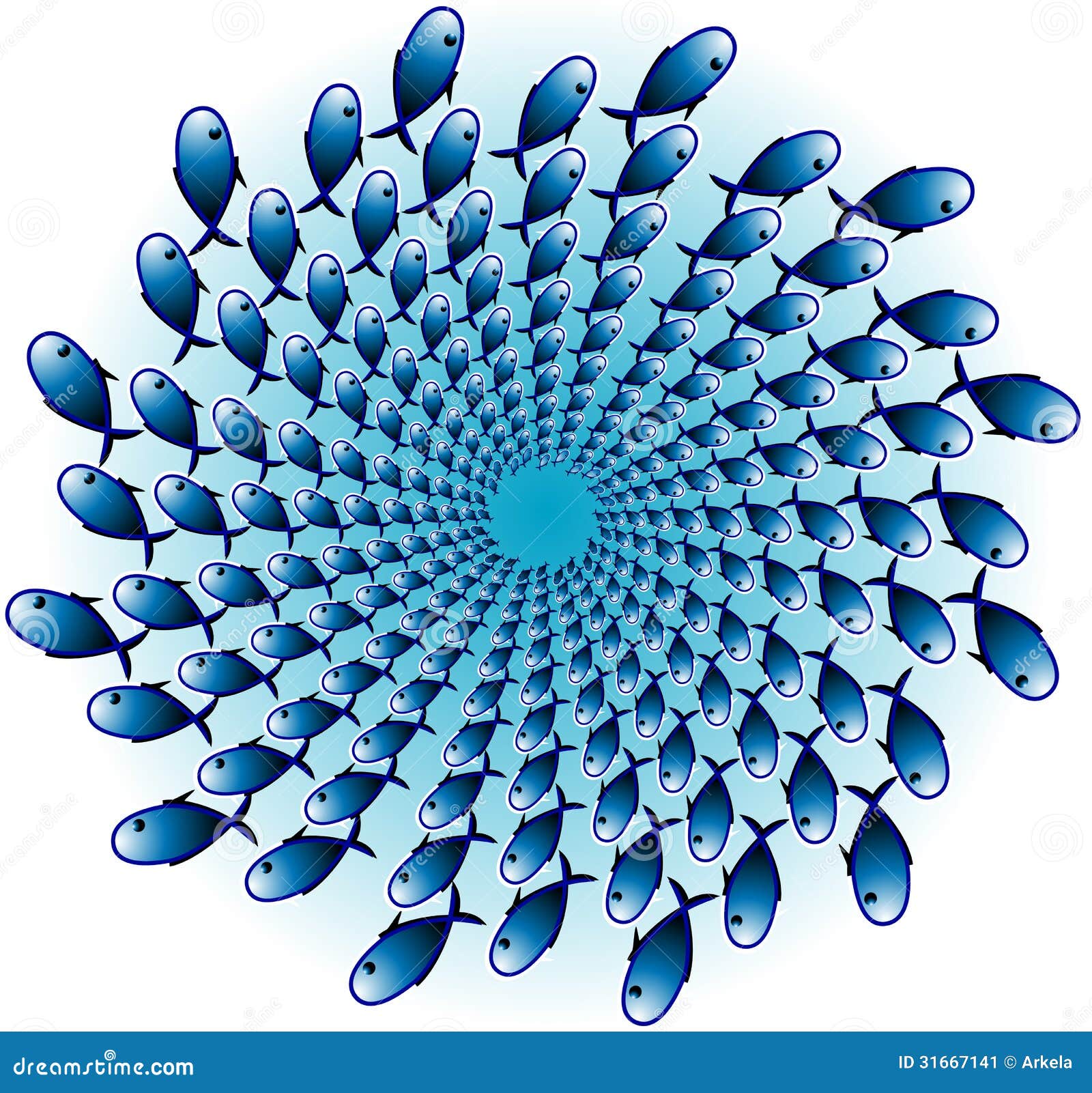 Optical illusion with fish stock illustration. Illustration of turning