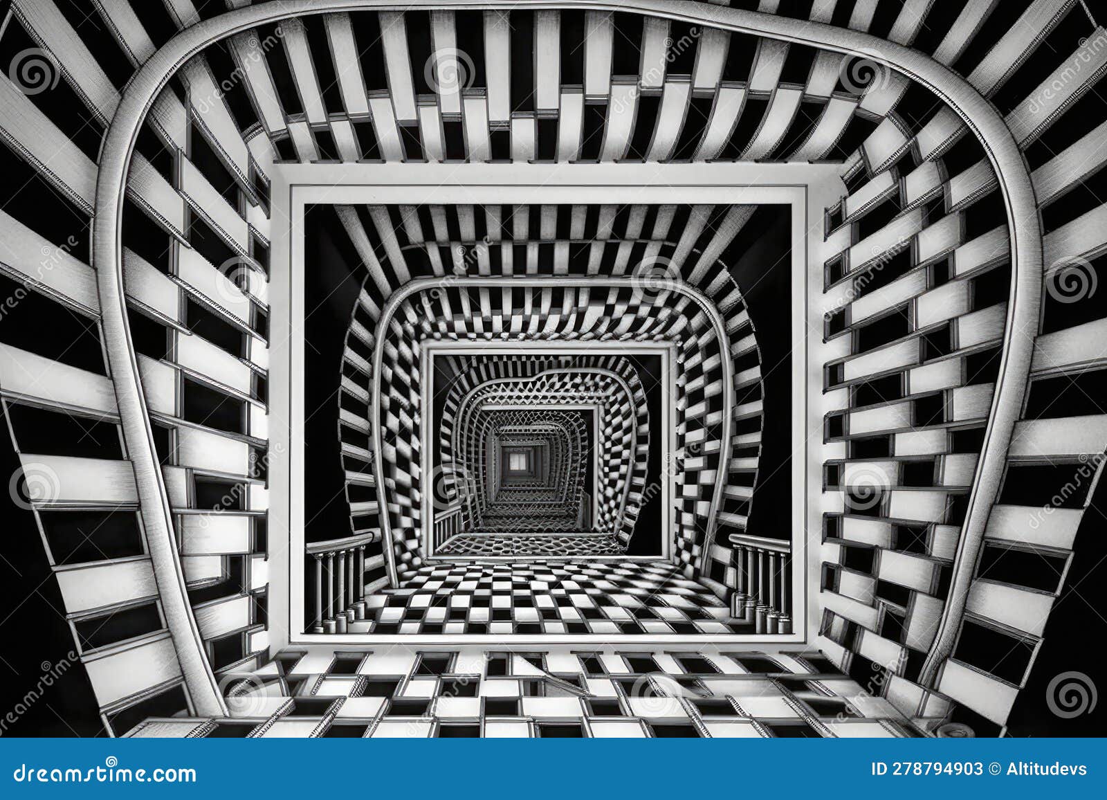Optical Illusion of a Moving Staircase, with Each Step Appearing To ...