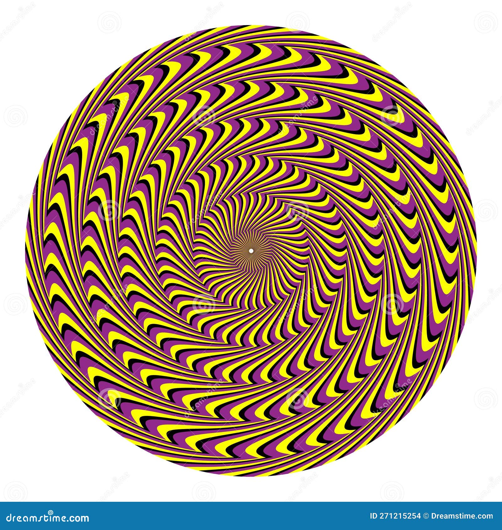 Optical Illusion Patterned Circle of Moving Striped Rings. Round