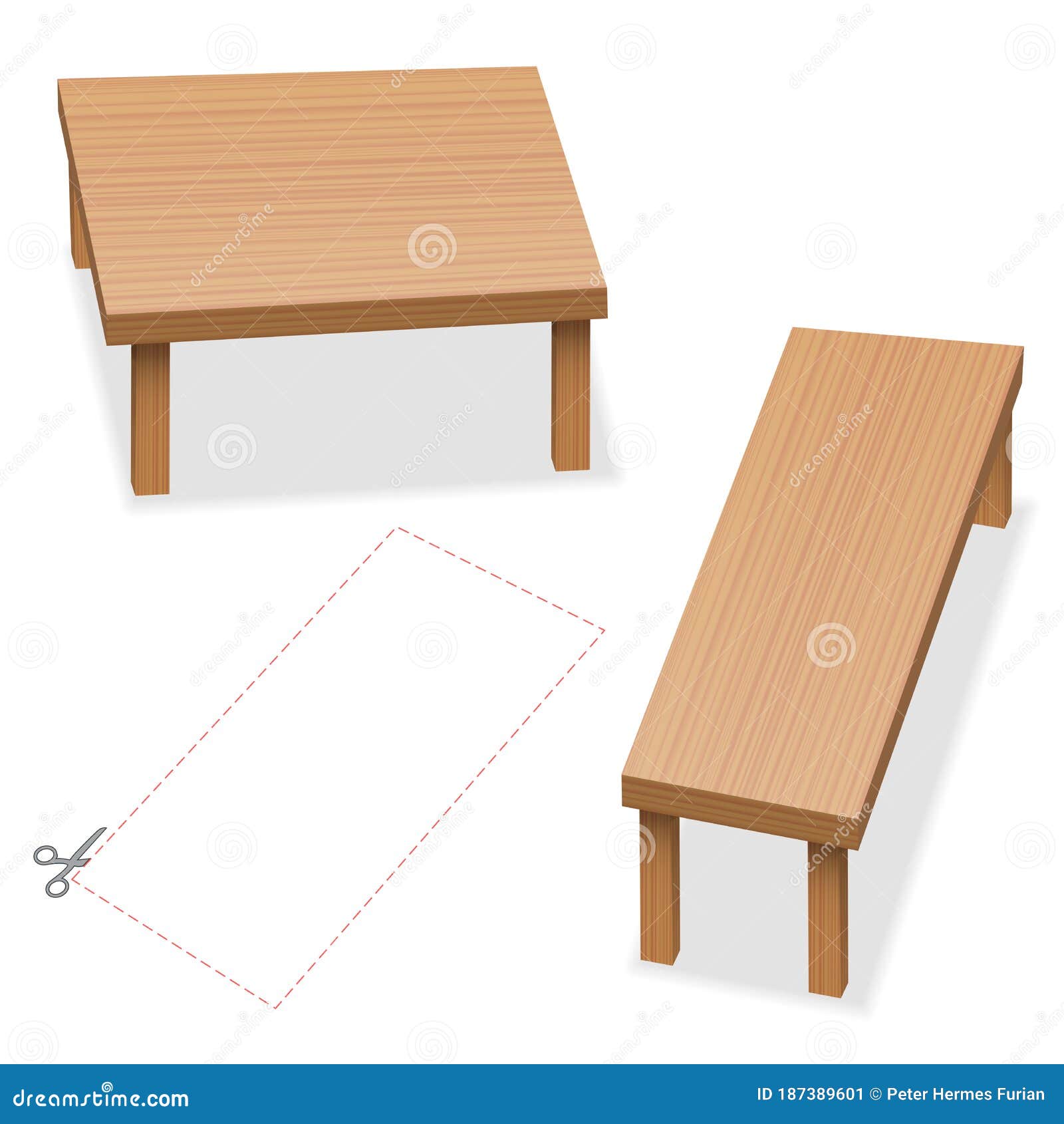 optical illusion tables same size cut out compare