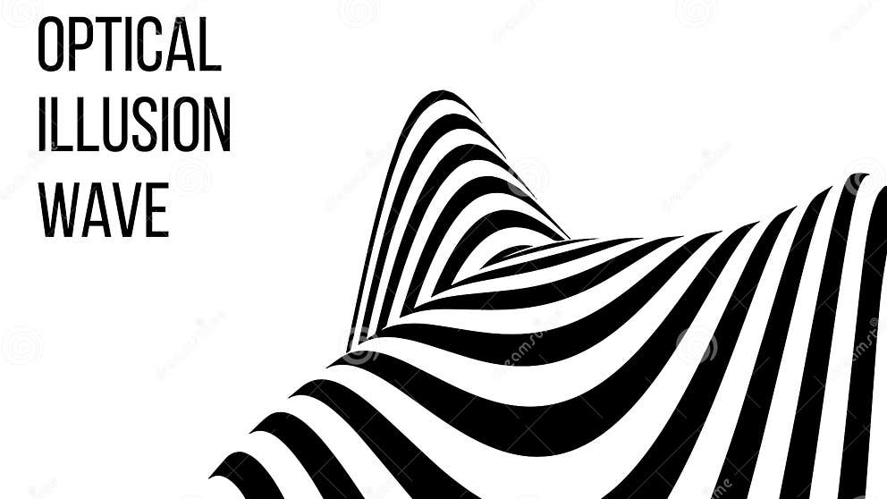 Optical Illusion Wave. Optical Effect Mobius Wave. Vector Illustration