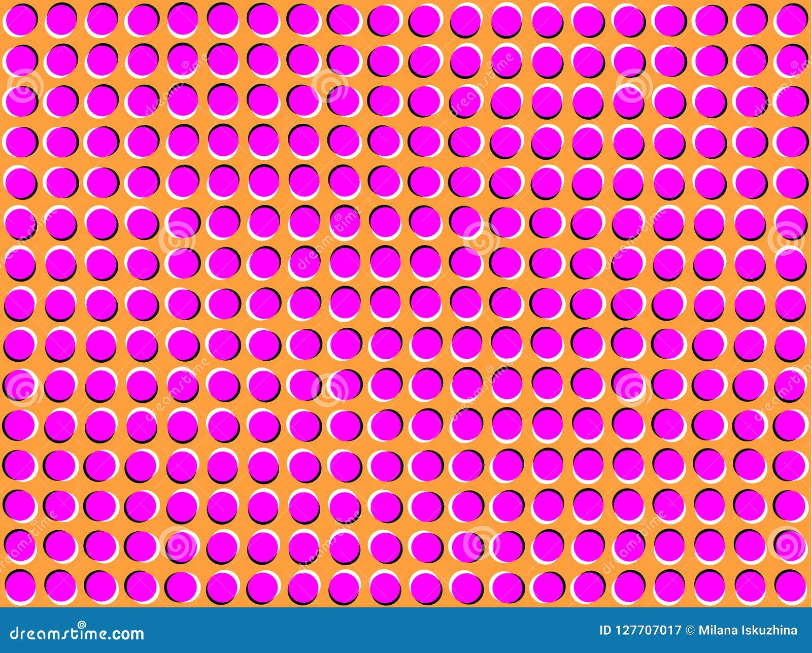 optical illusions image moving. pattern with circles of pink color