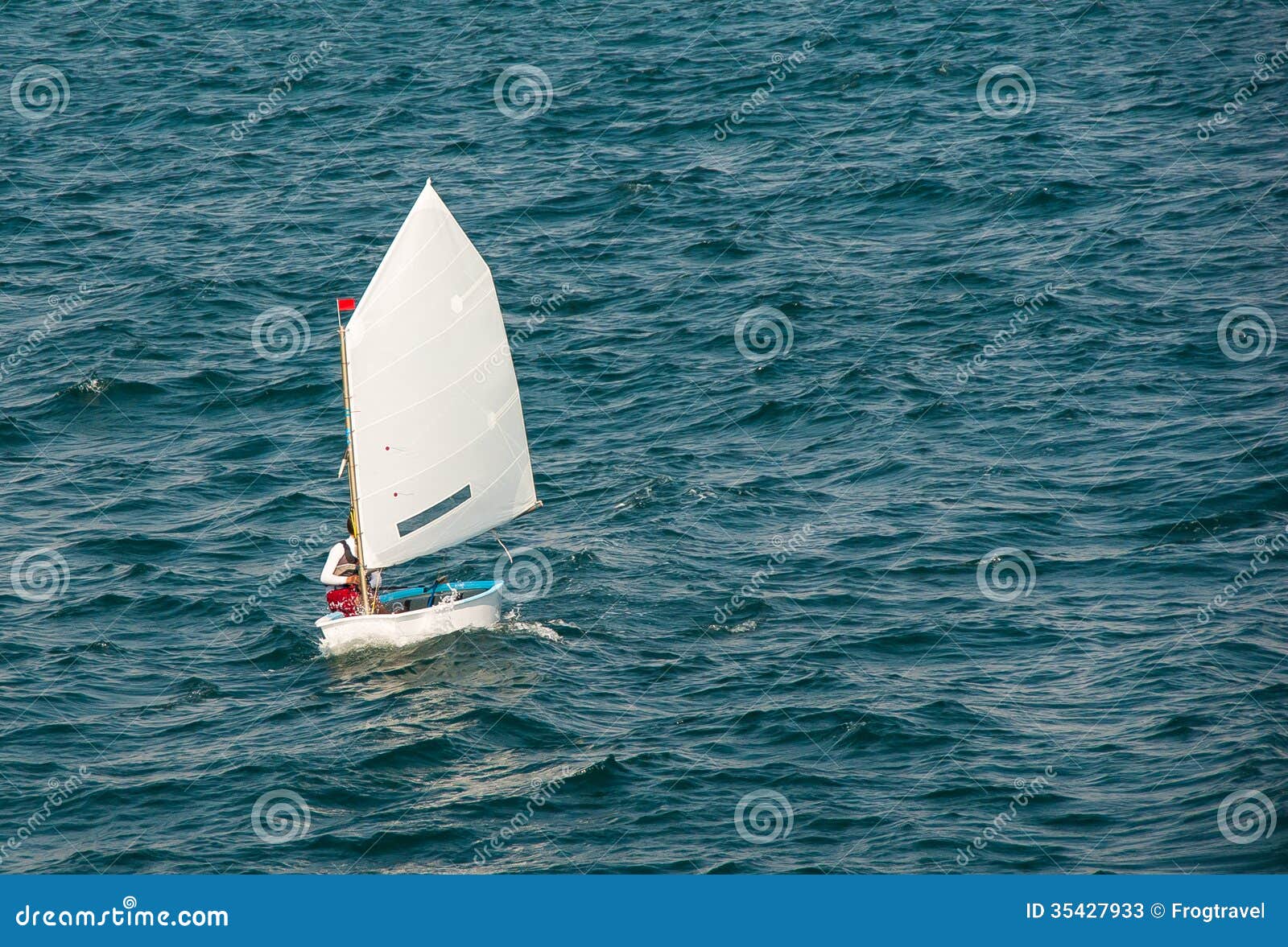 optimist sailboat stock image. image of championship