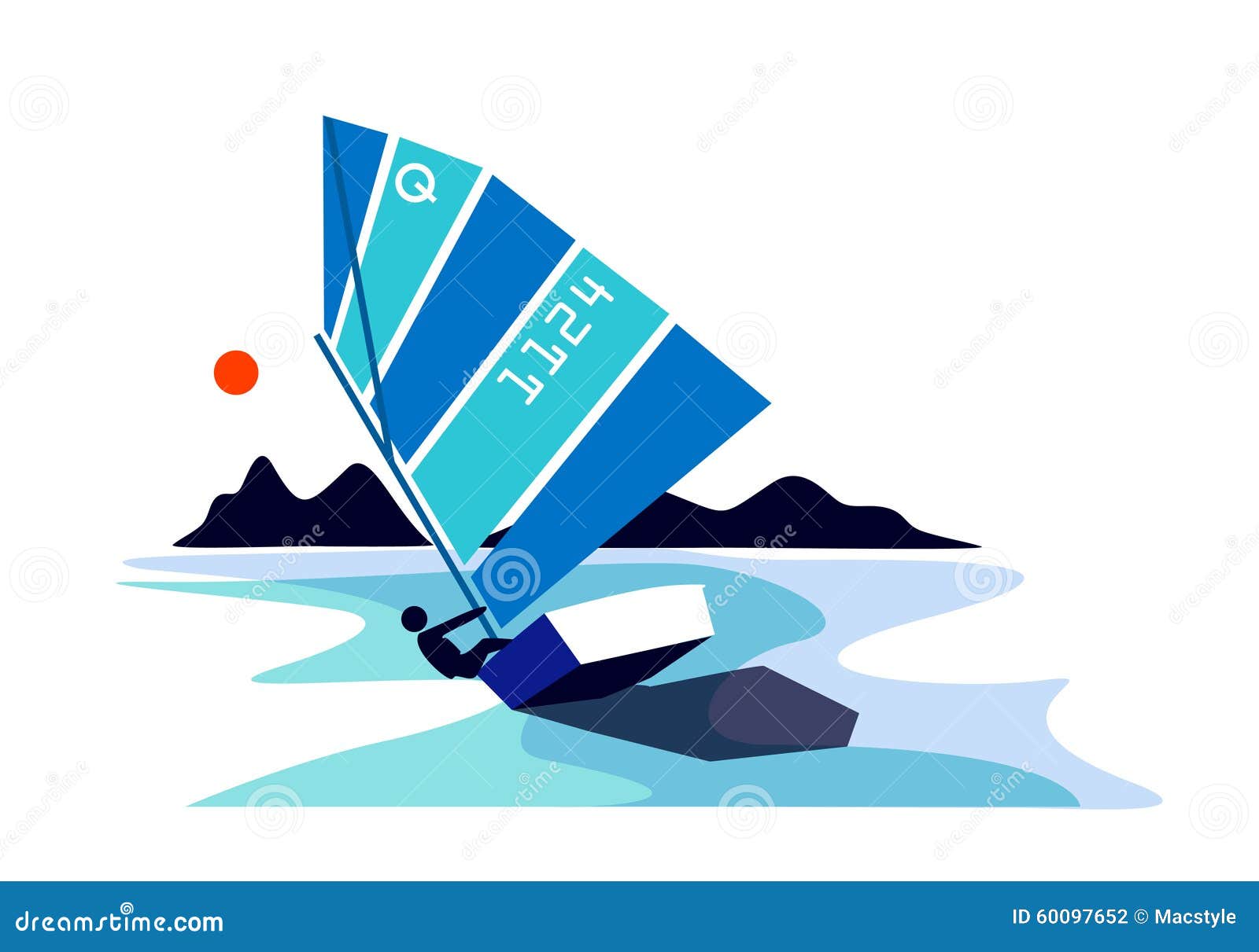 Optimist Sailing Boat Stock Vector - Image: 60097652