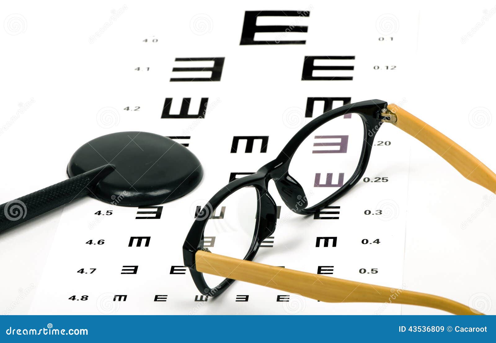 Optometrist Chart and Glasses Stock Image Image of exam, sight 43536809