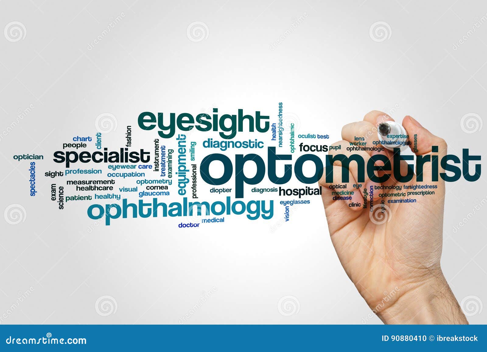 Optometrist word cloud stock photo. Image of eyeglasses 90880410