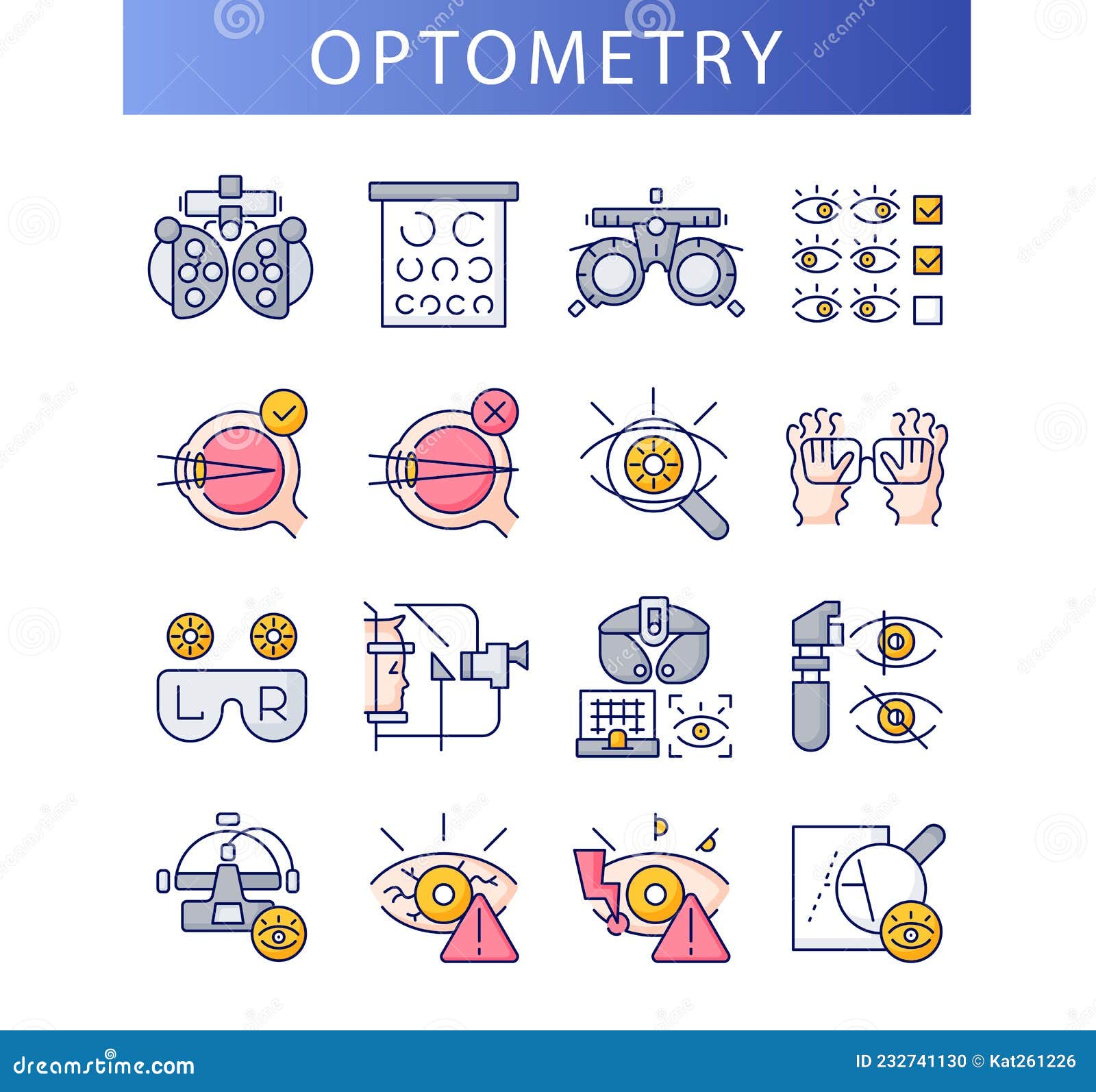 optometry visual acuity tables. line icon concept