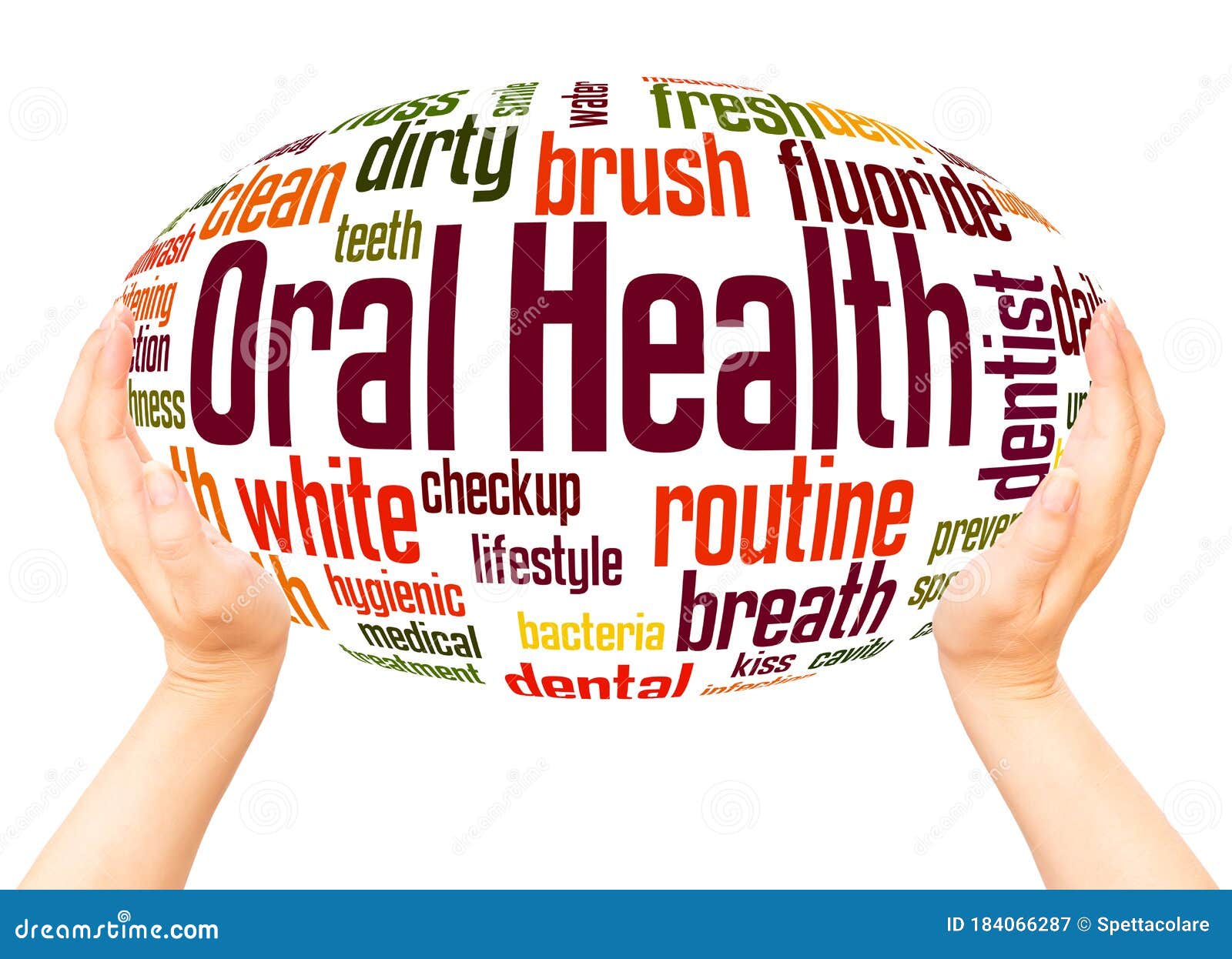 oral health word hand sphere cloud concept