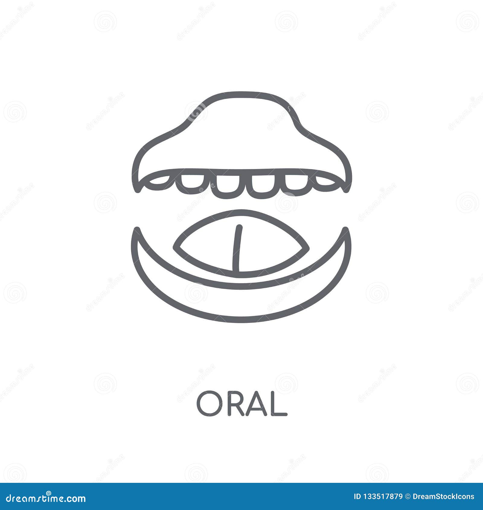 Oral Linear Icon. Modern Outline Oral Logo Concept on White Back Stock