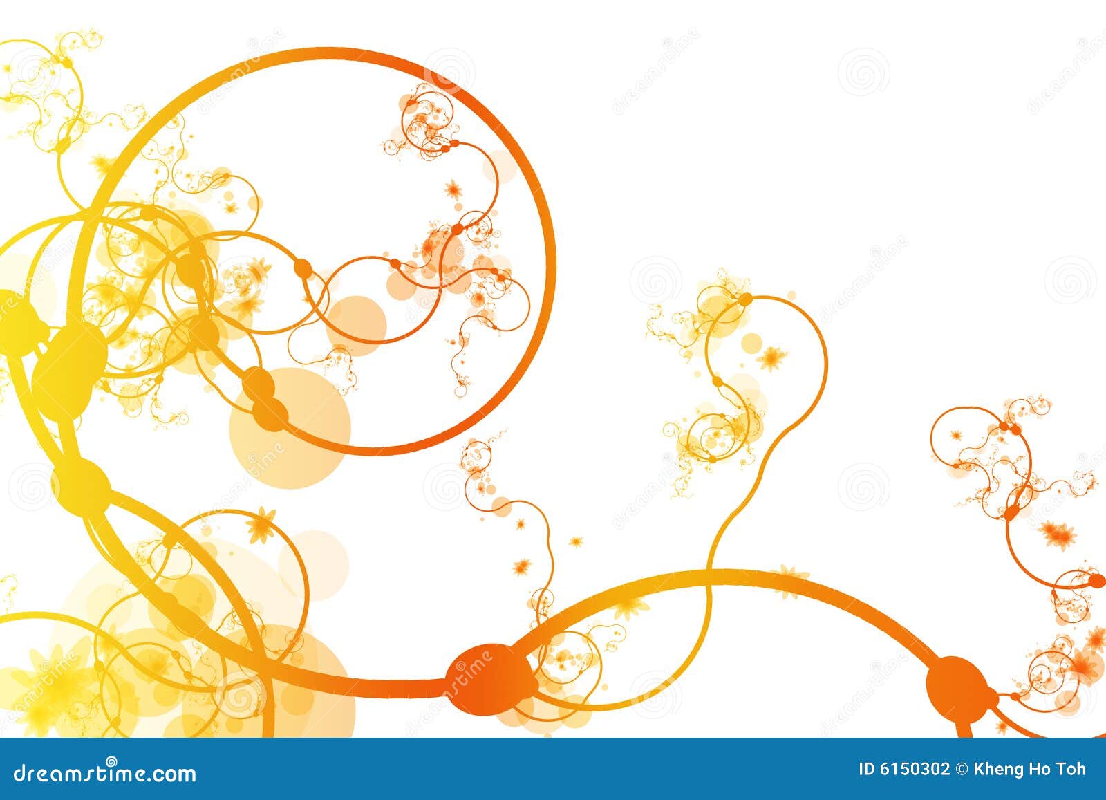 Orange Abstract Curving Line Vines Stock Illustration Illustration of