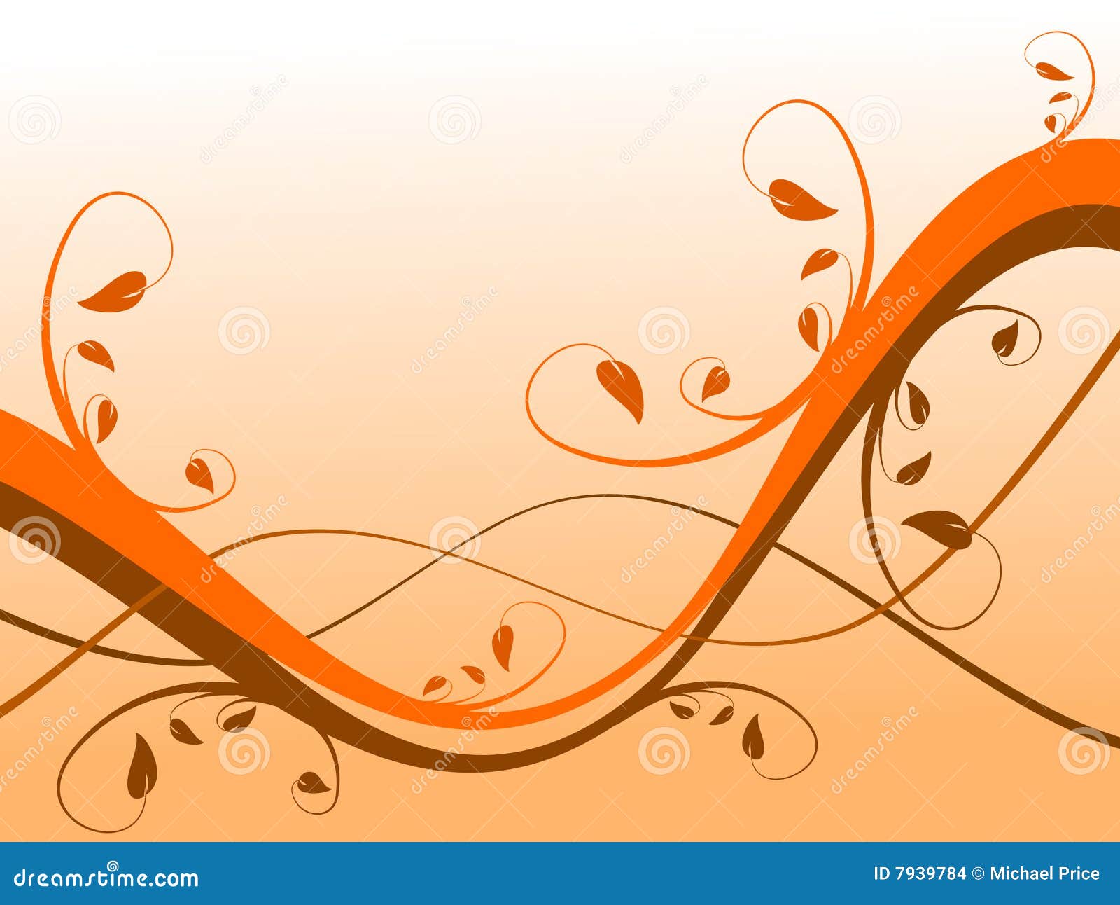 Orange Abstract Floral Background Stock Vector Illustration of frond