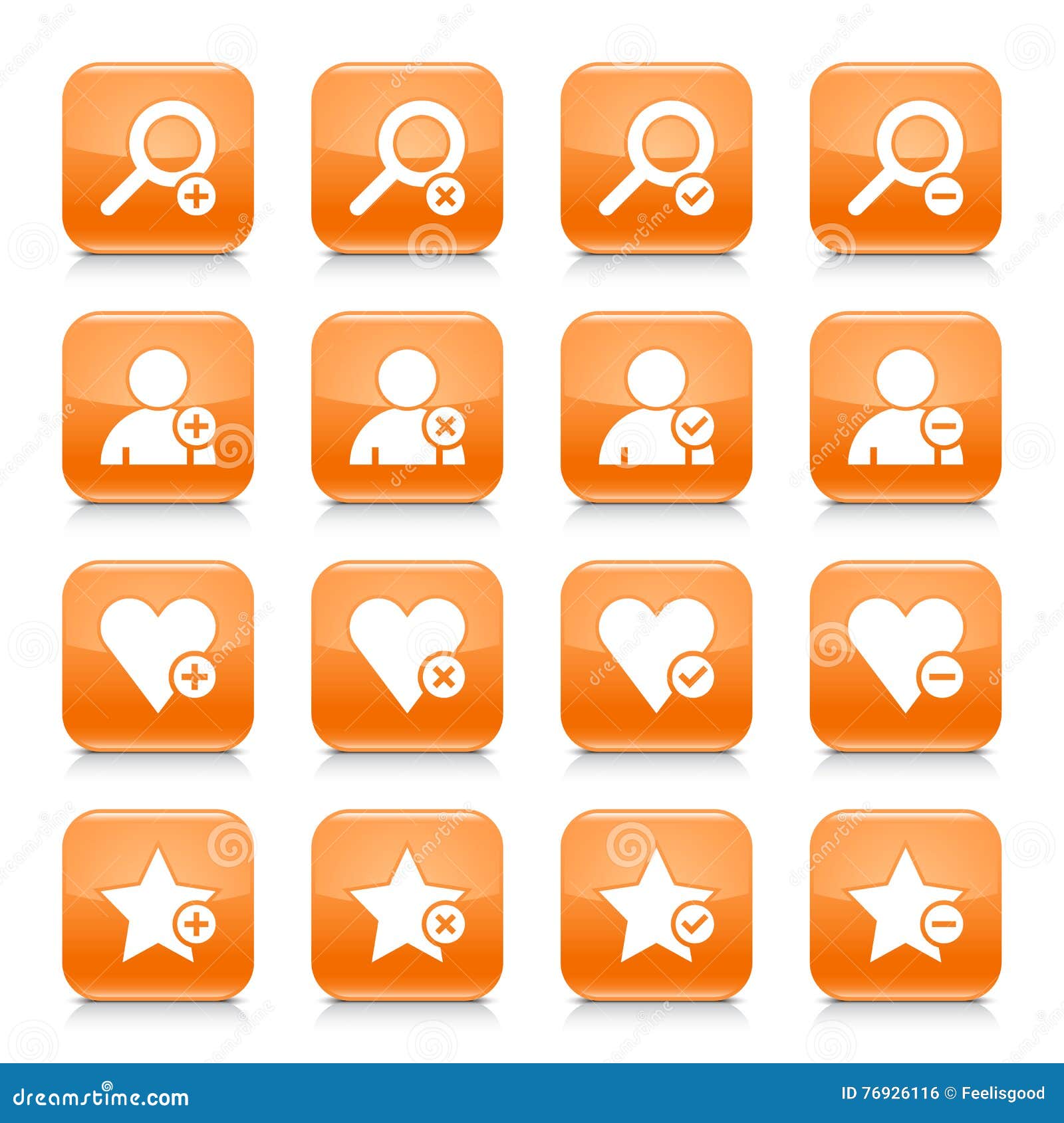 orange additional sign square icon web button