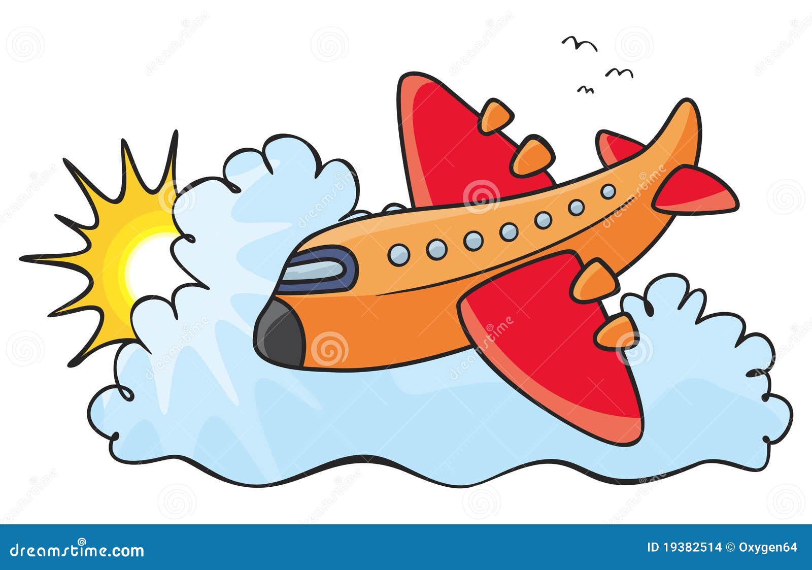 Orange aeroplane stock vector. Illustration of plane 19382514