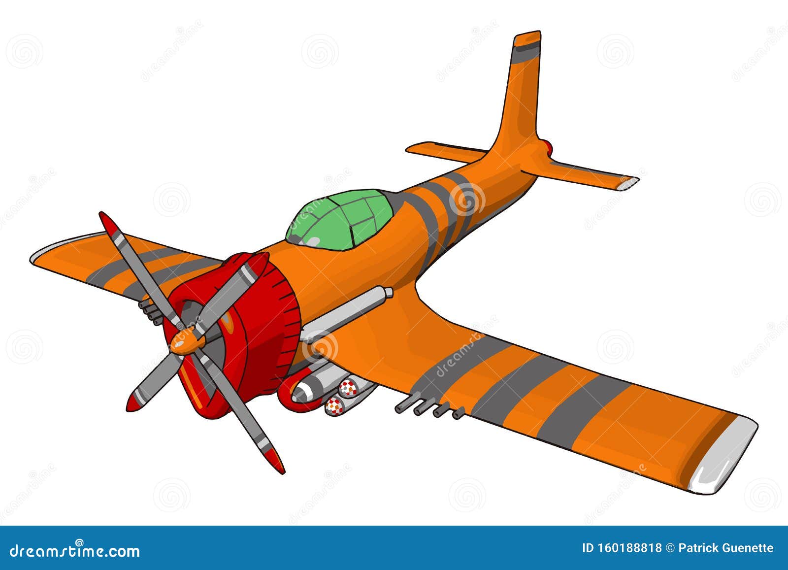 Orange Airplane, Illustration, Vector Stock Vector Illustration of