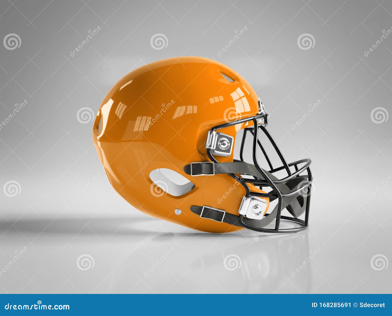 Download Orange American Football Helmet Isolated On White Mockup ...