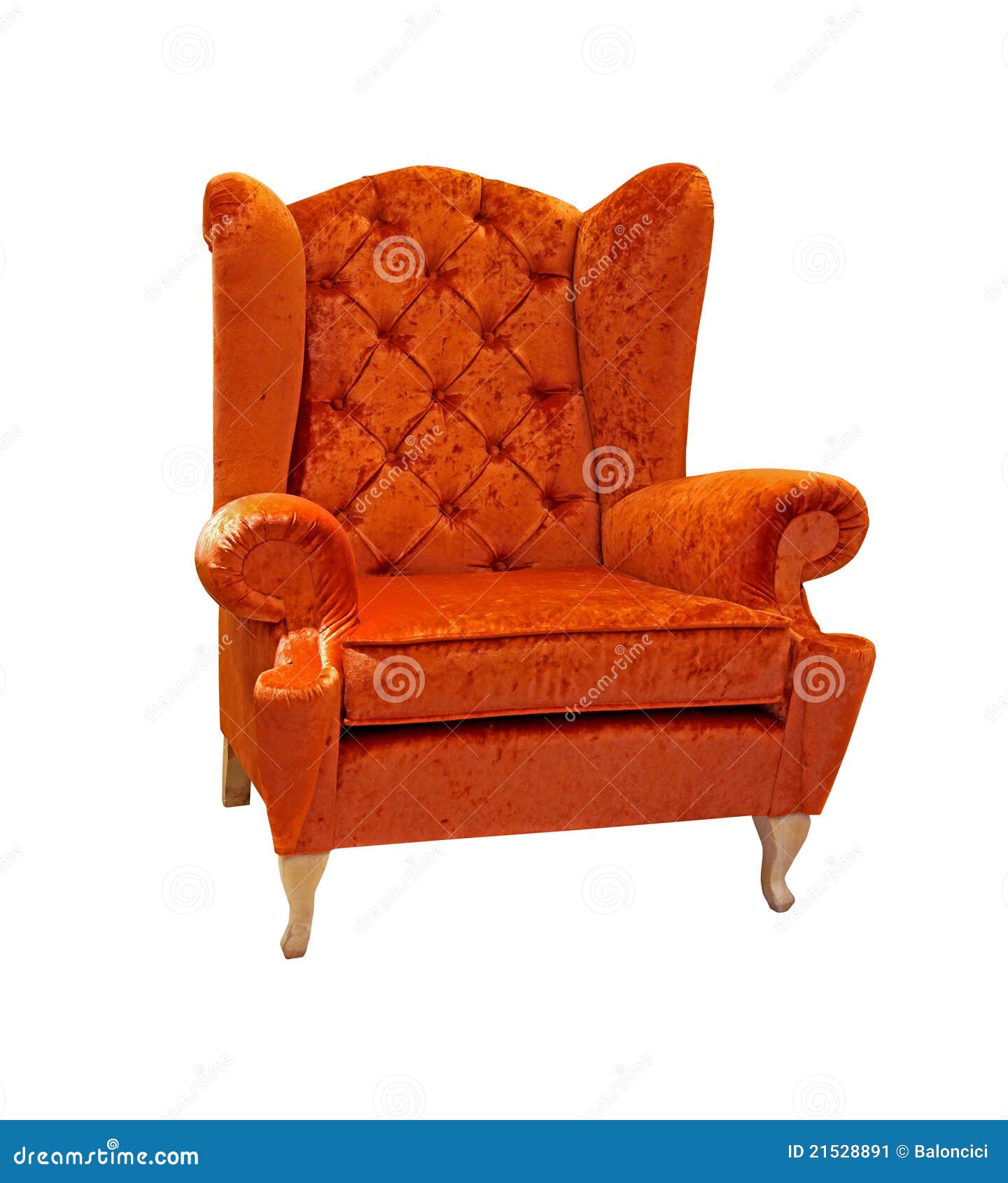 Orange armchair stock image. Image of object, chair, furniture 21528891