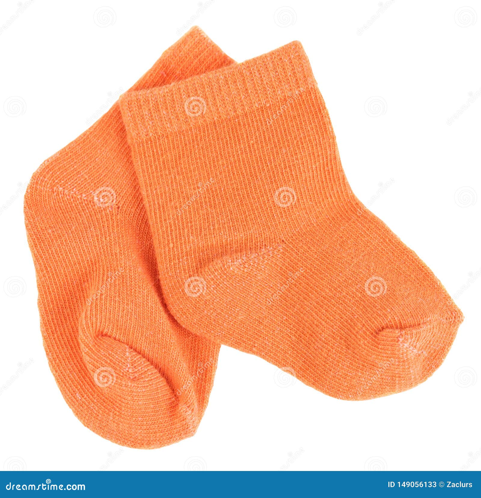 Orange Baby Socks Isolated on White Stock Image Image of cute