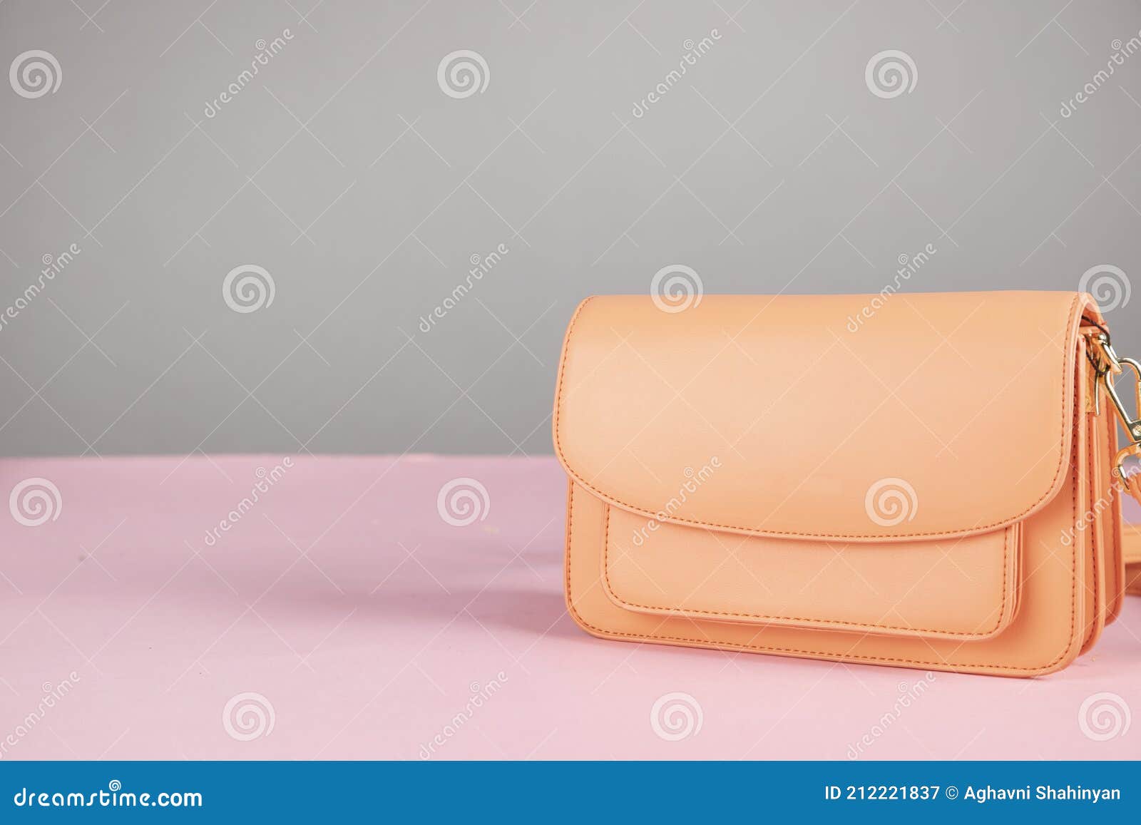 Orange Bag on Pink Background Stock Image Image of shopping, customer