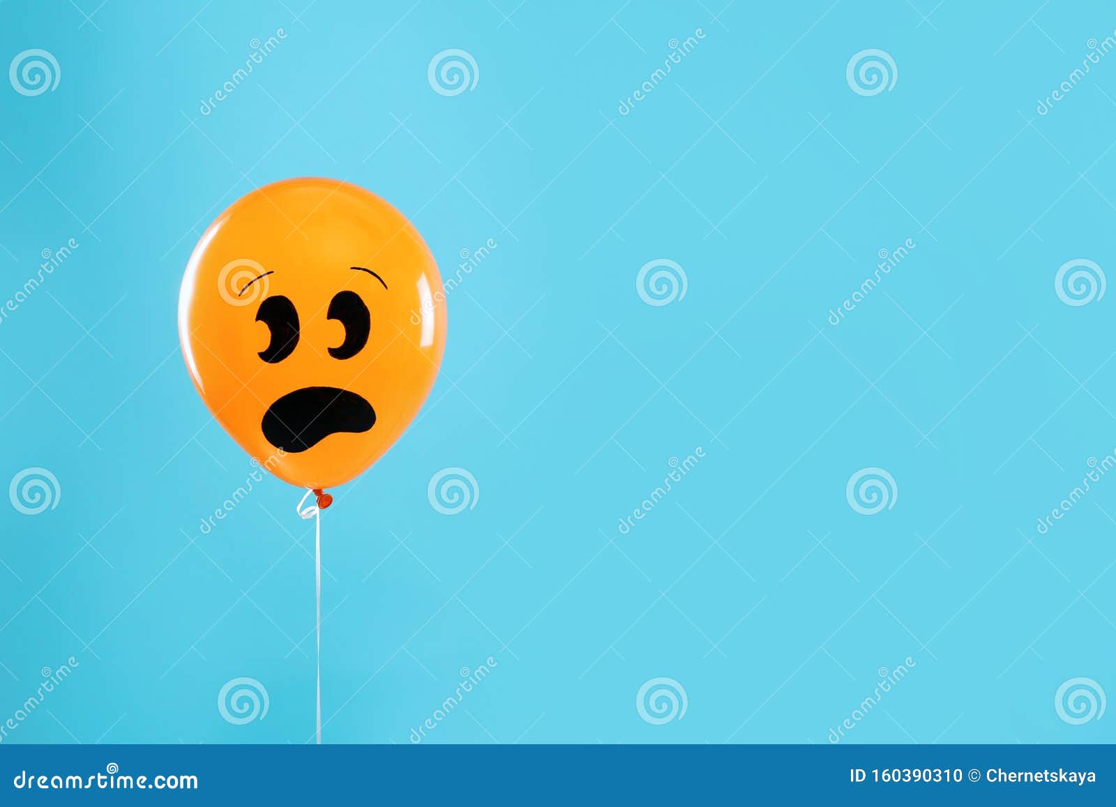 Orange Balloon with Drawing of Scared Face on Background. Halloween Party  Stock Photo - Image of creepy, hallows: 159897350