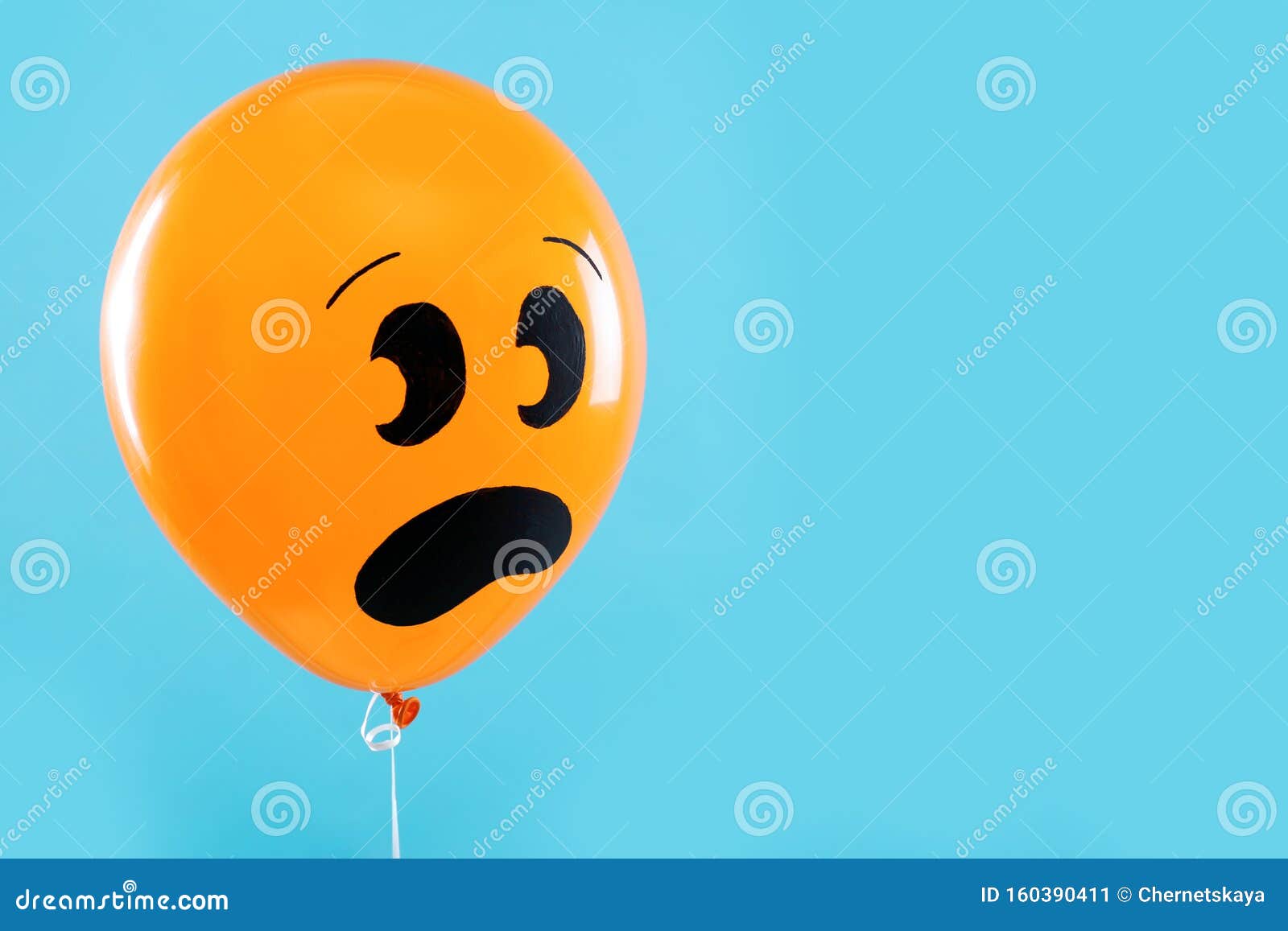 Orange Balloon with Drawing of Scared Face on Background. Halloween Party  Stock Photo - Image of creepy, hallows: 159897350