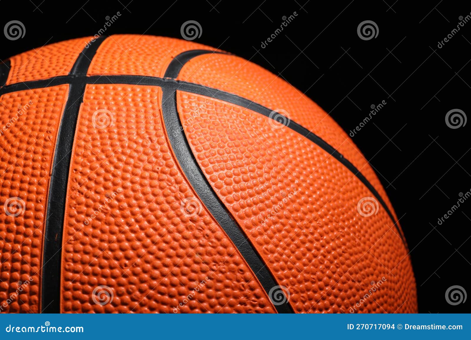 Orange Basketball Ball on Black Background, Closeup Stock Photo - Image ...