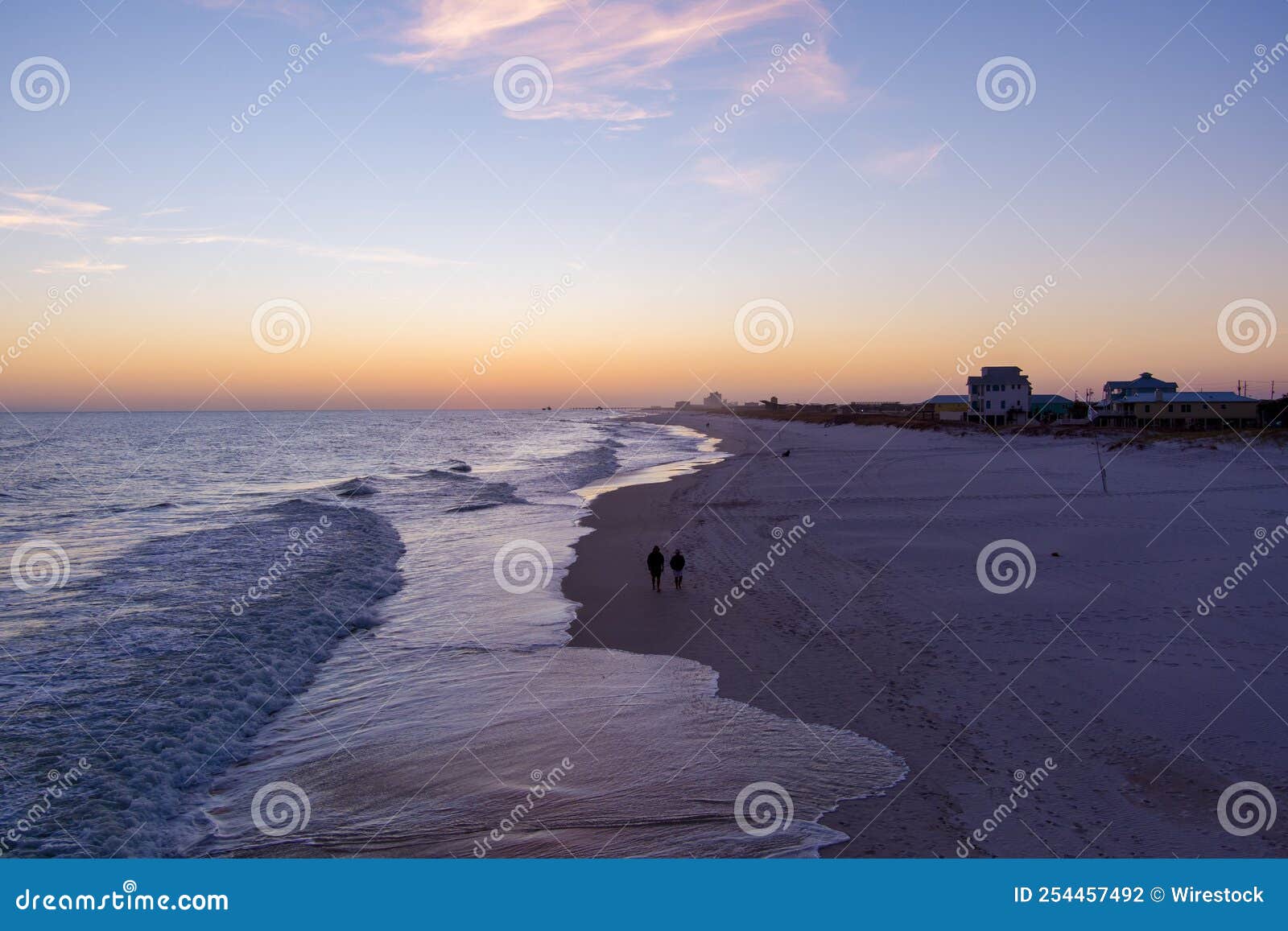 Orange Beach, Alabama Waterfront at Sunset Stock Photo Image of coast