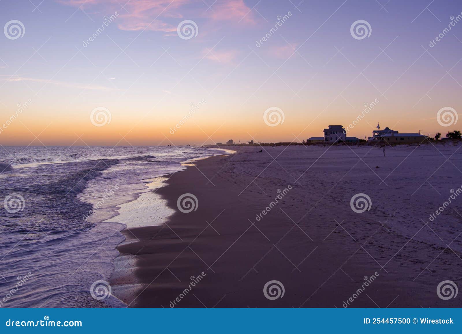 Orange Beach, Alabama Waterfront at Sunset Stock Photo Image of