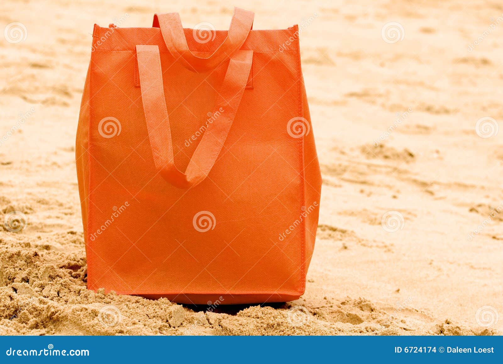 Orange beach bag stock photo. Image of canvas, handles 6724174