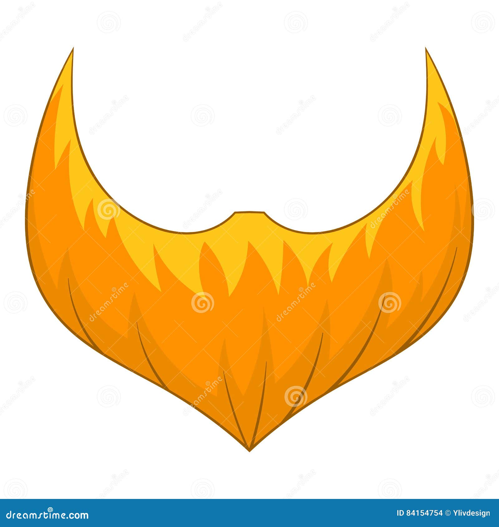 Orange Beard Icon, Cartoon Style Stock Vector Illustration of makeup