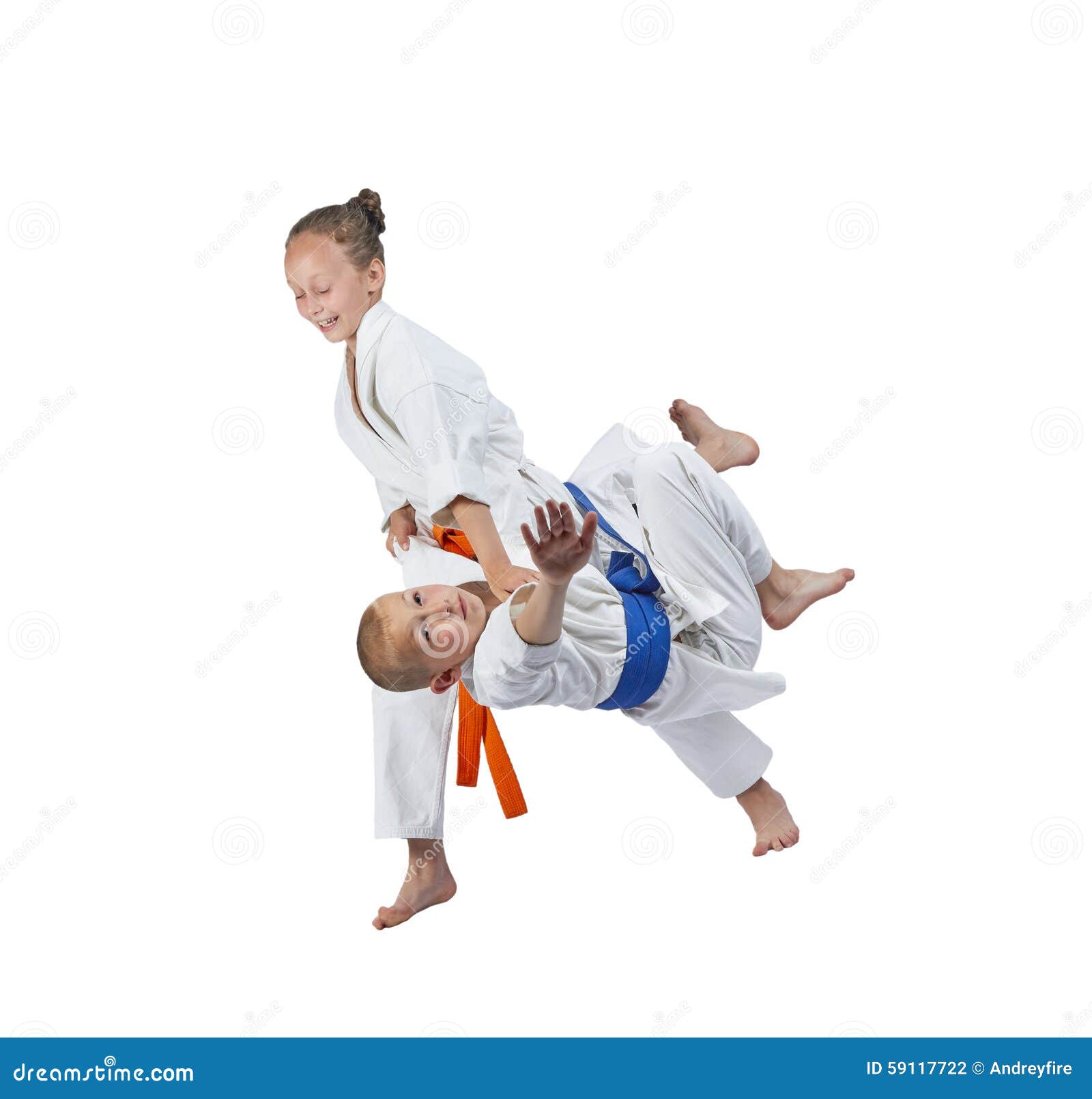 With Orange Belt Girl is Doing Judo Throw Stock Photo Image of belt, spontaneity 59117722