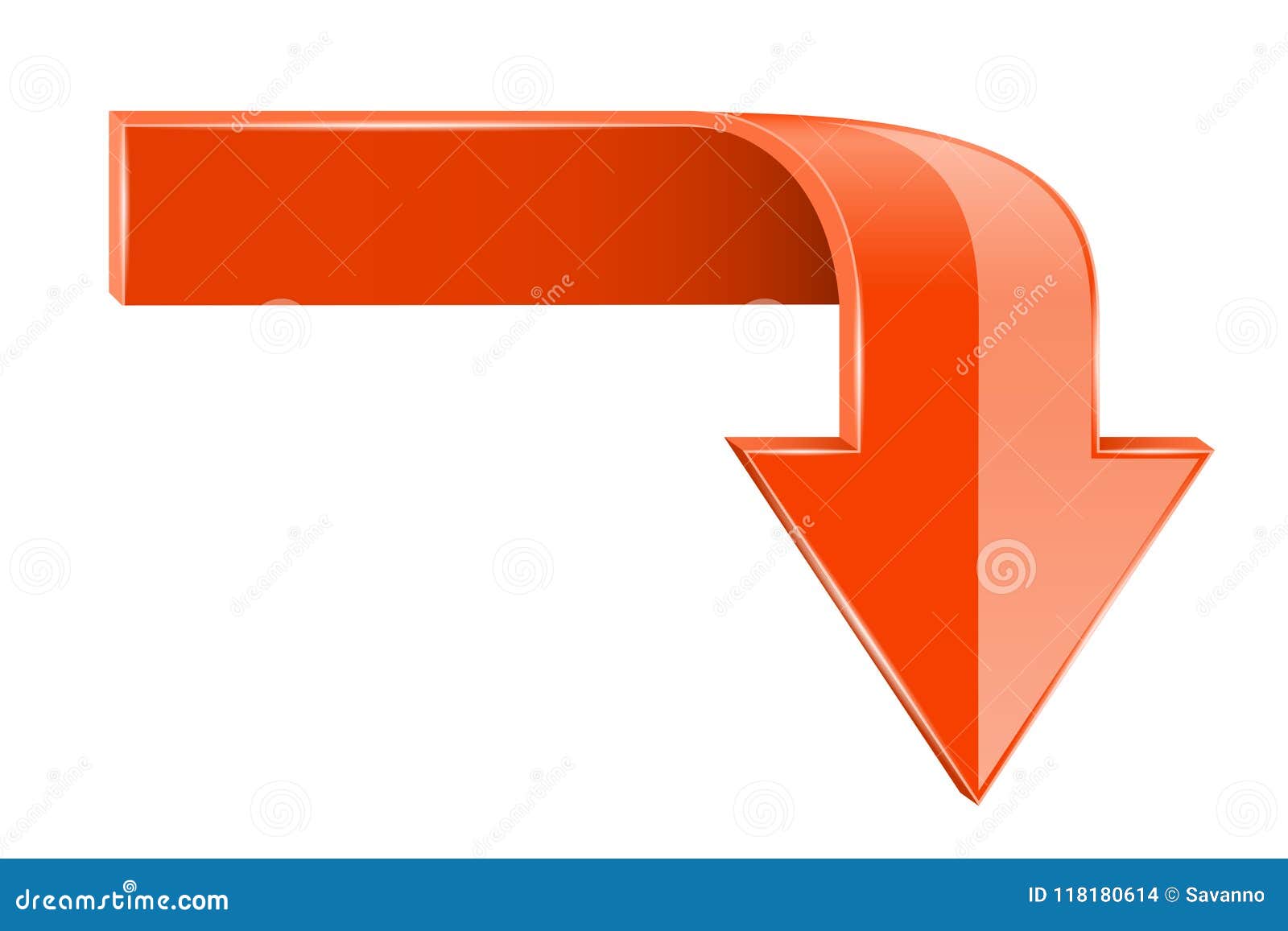 orange down arrow