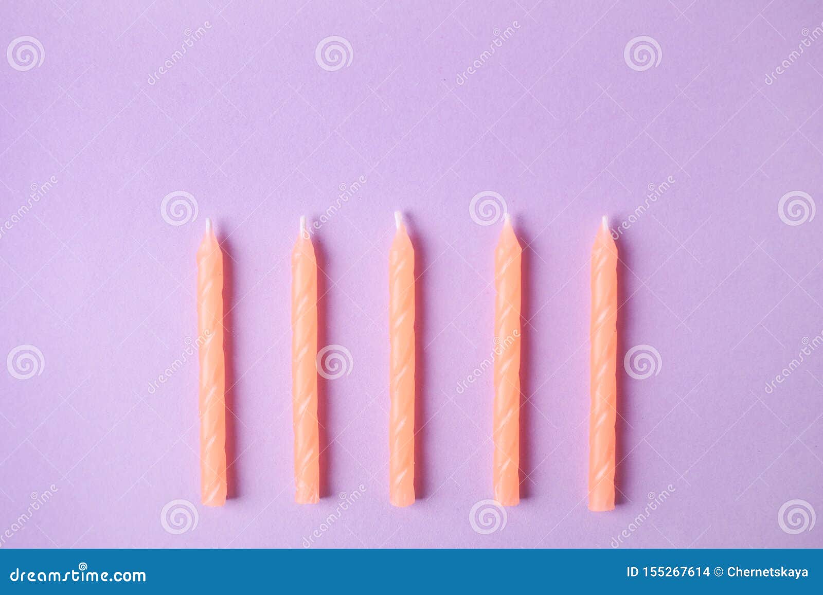 Orange Birthday Candles on Lilac Background Stock Photo Image of
