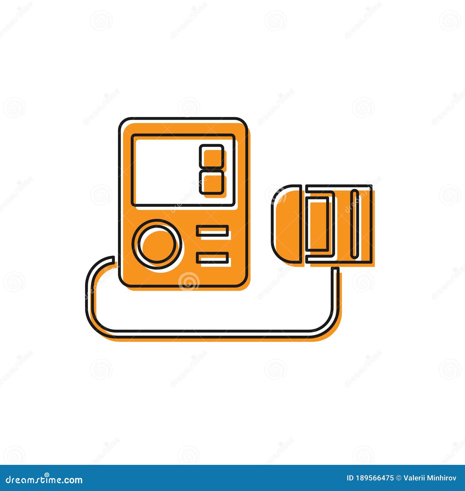 Orange Blood Pressure Icon Isolated on White Background. Vector
