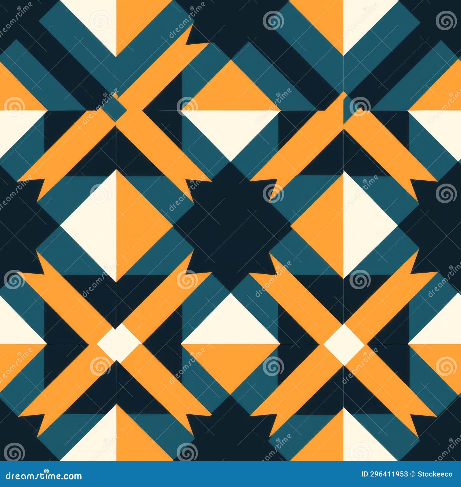 october squares: a geometric pattern of orange and blue