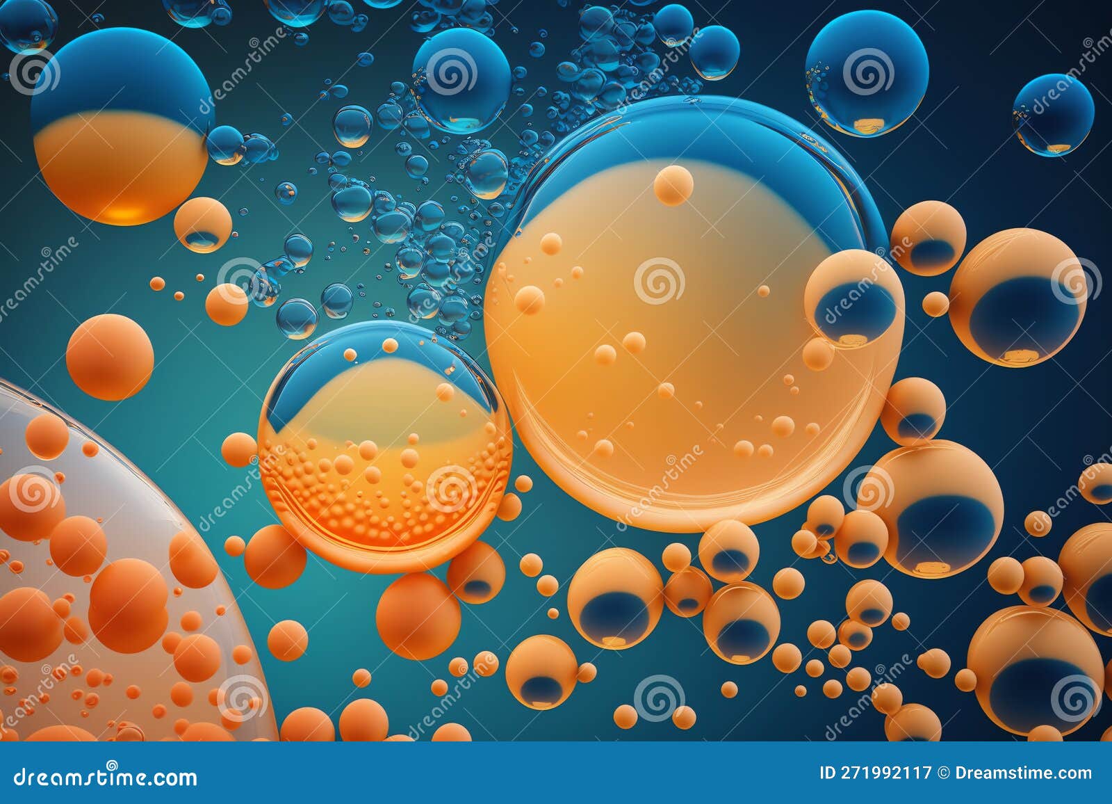 Orange and Blue Bubbles Background. Color Bubbles. Bubble Background