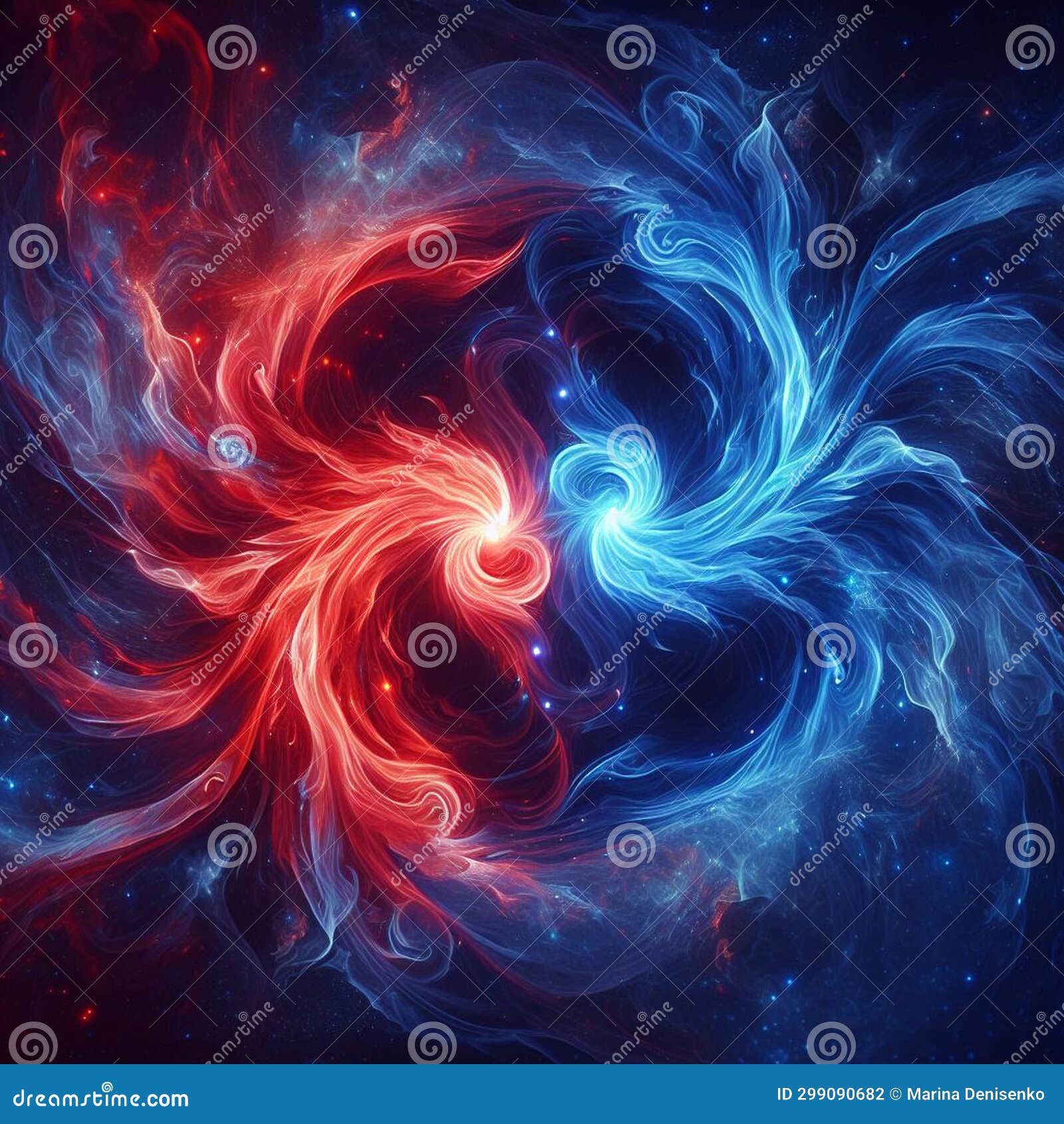 Orange and Blue Flame. Twin Flame Logo. Esoteric Concept of Spiritual ...