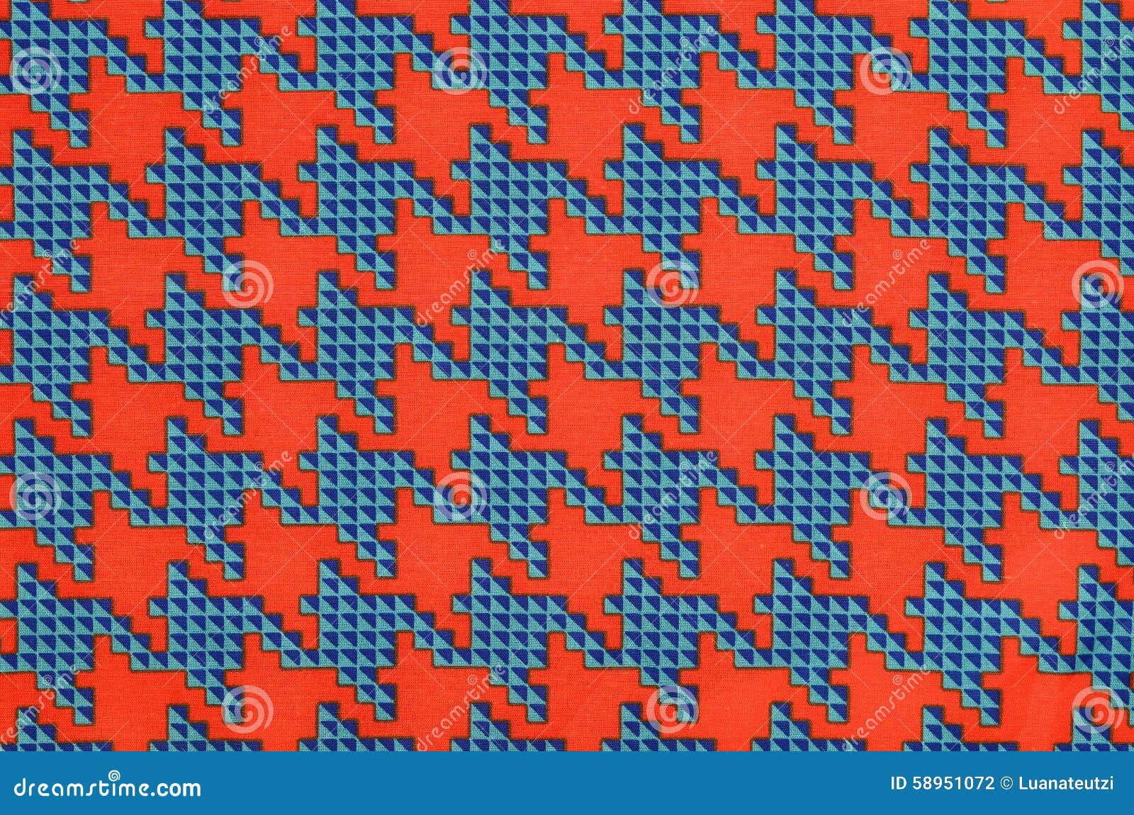 Orange and Blue Houndstooth Pattern. Stock Photo Image of checkered