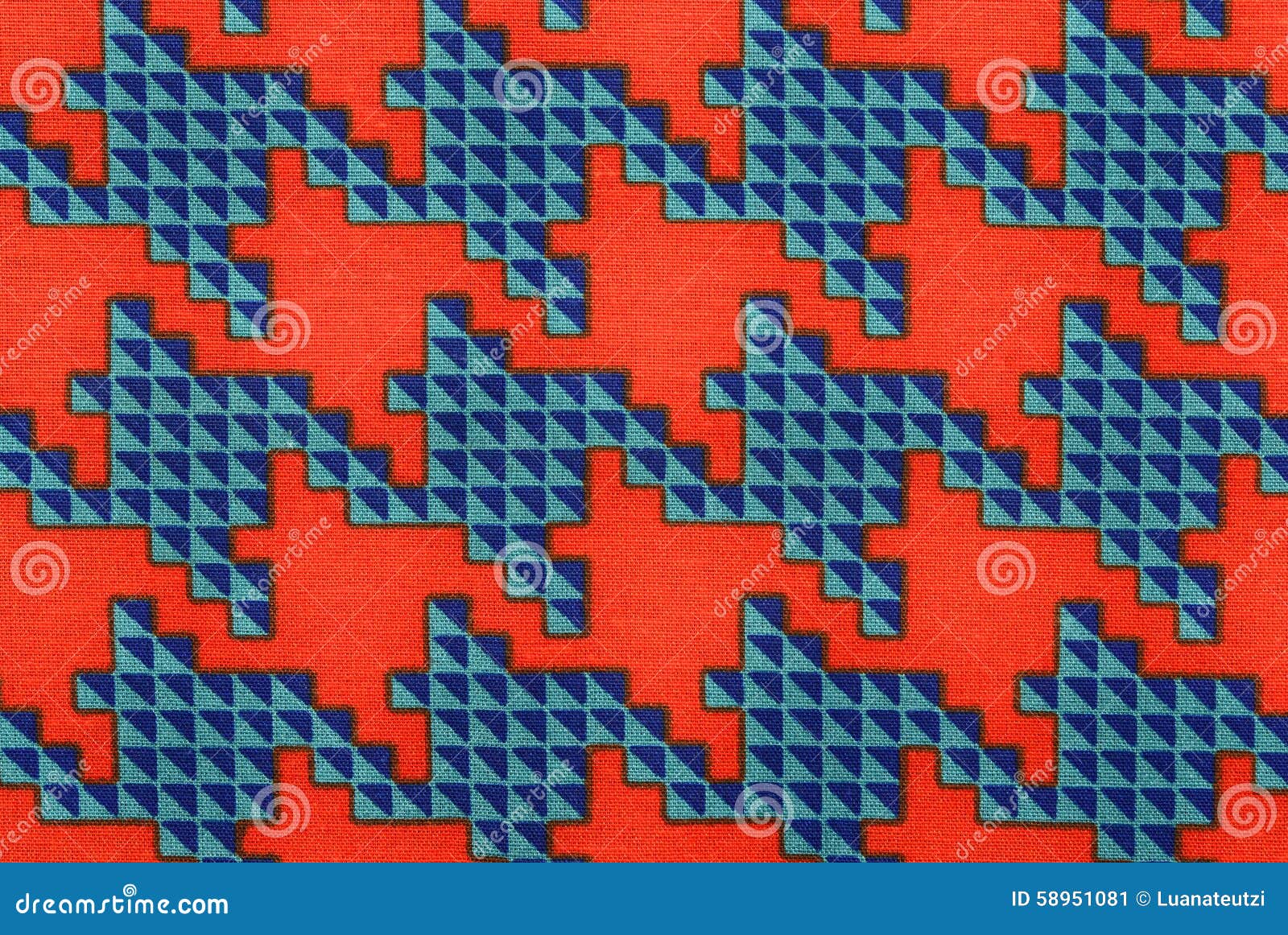 Orange and Blue Houndstooth Pattern. Stock Image Image of